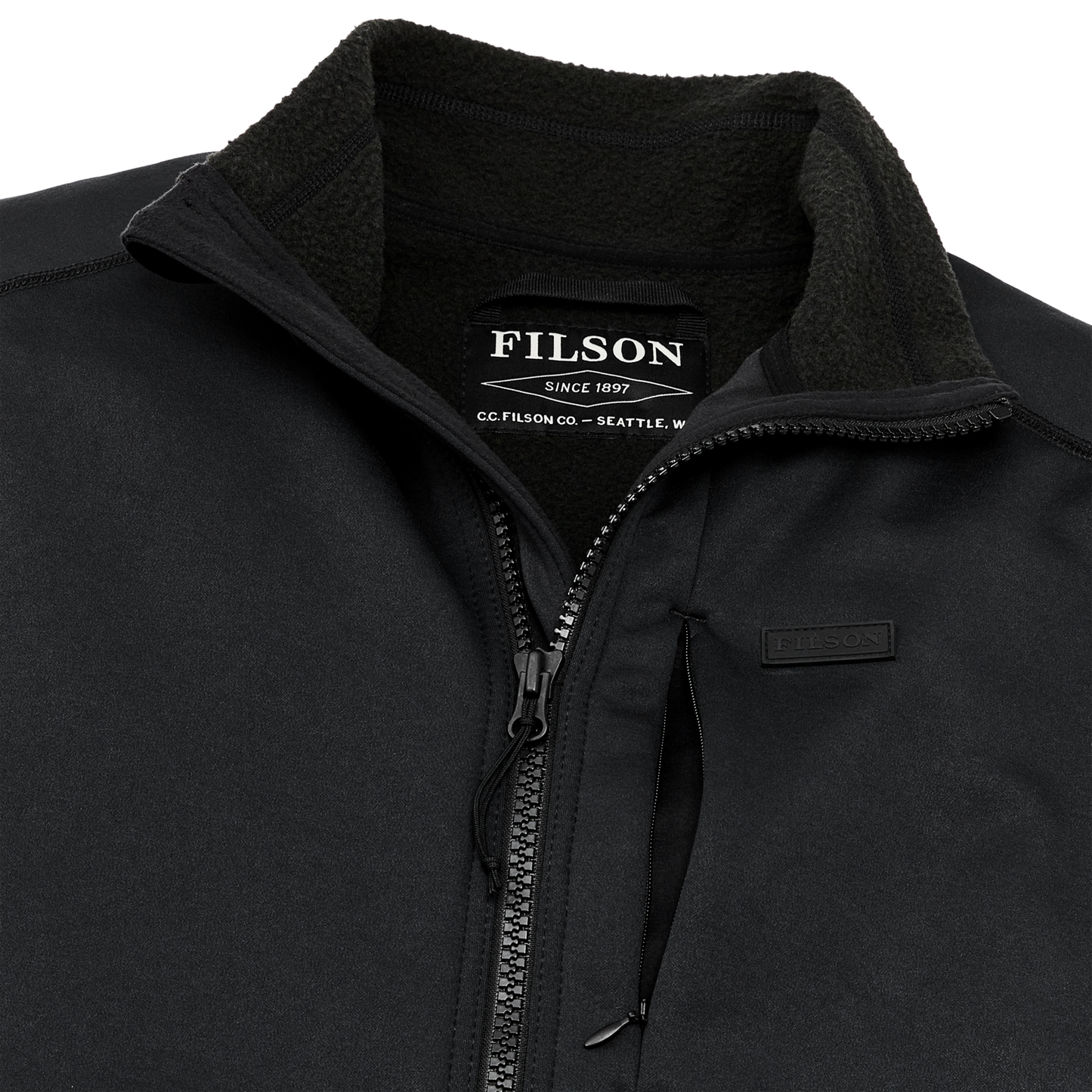 Alternate view of the Filson Granite Spire Fleece Jacket - Black