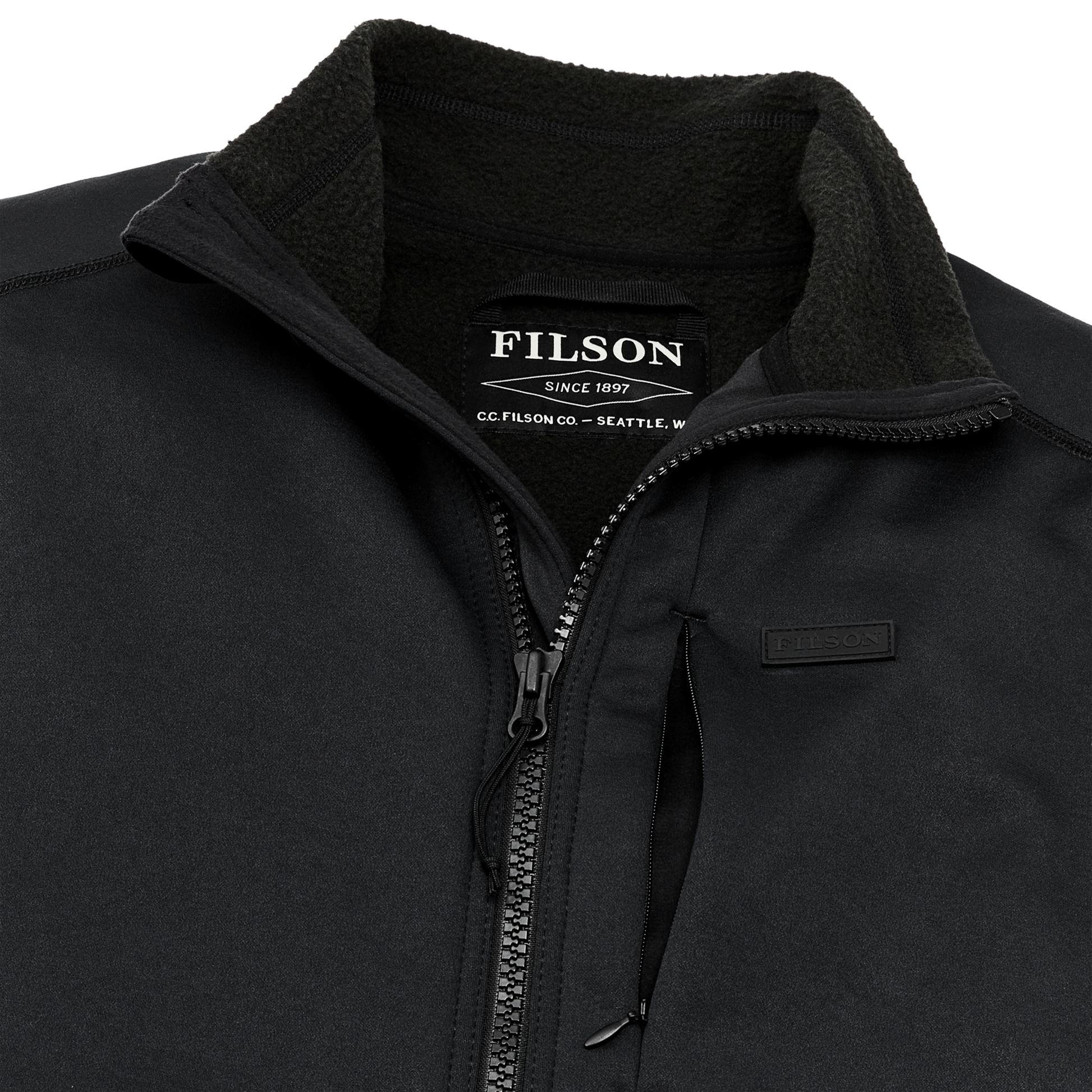 Alternate view of the Filson Granite Spire Fleece Jacket - Black