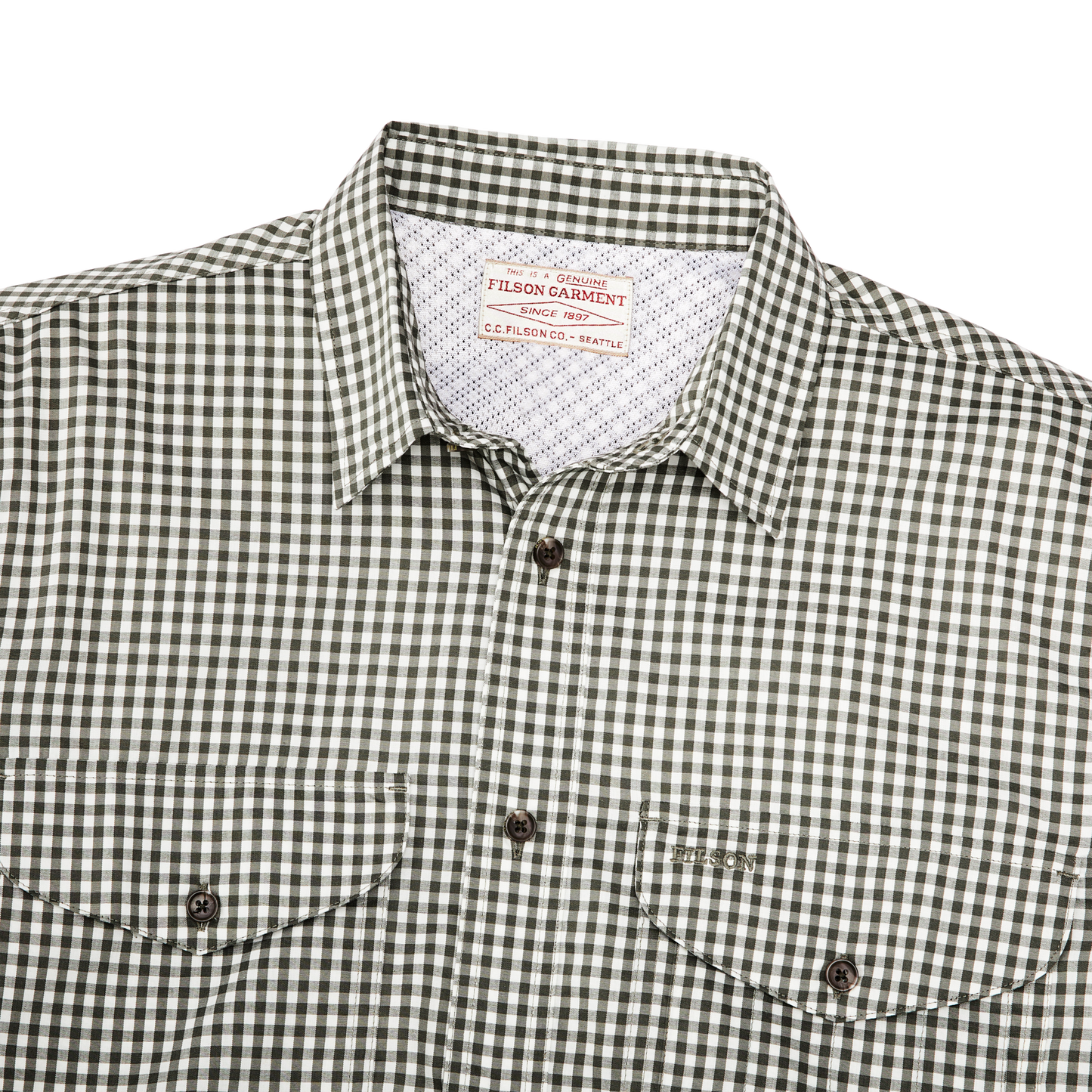 Alternate view of the Filson Twin Lakes Sport Shirt - Service Green Check