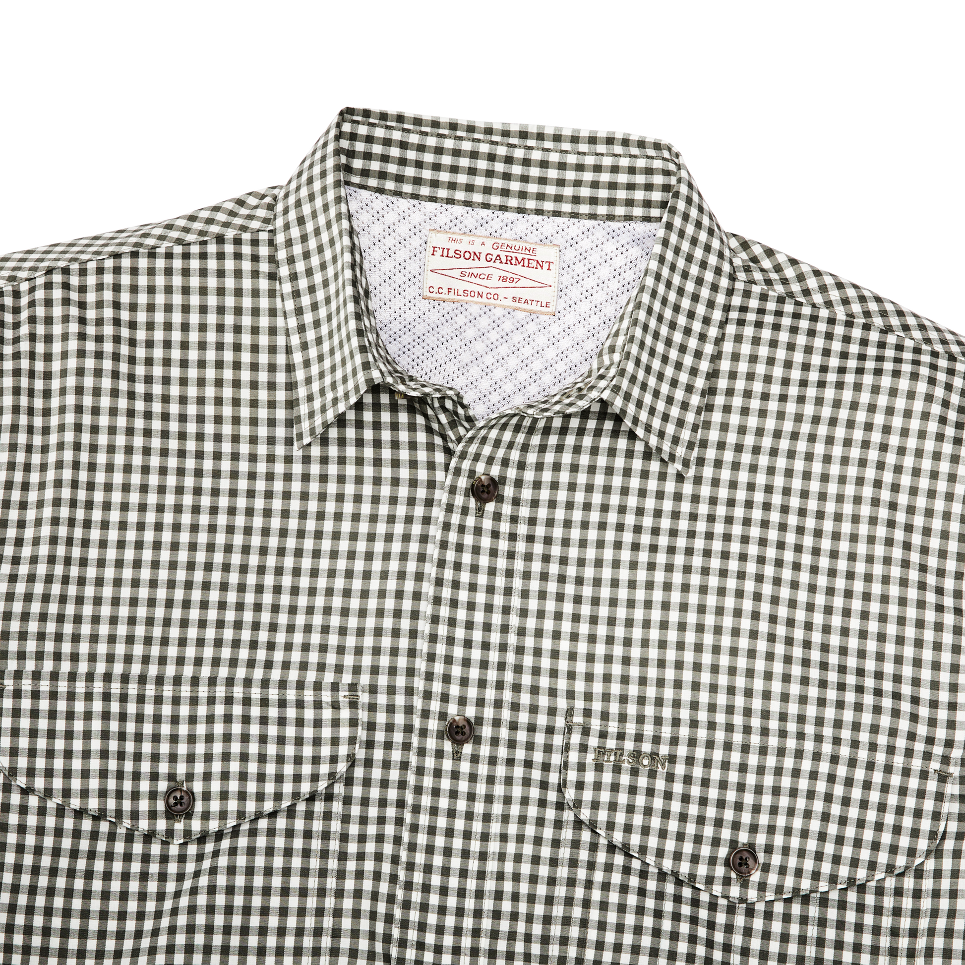 Alternate view of the Filson Twin Lakes Sport Shirt - Service Green Check