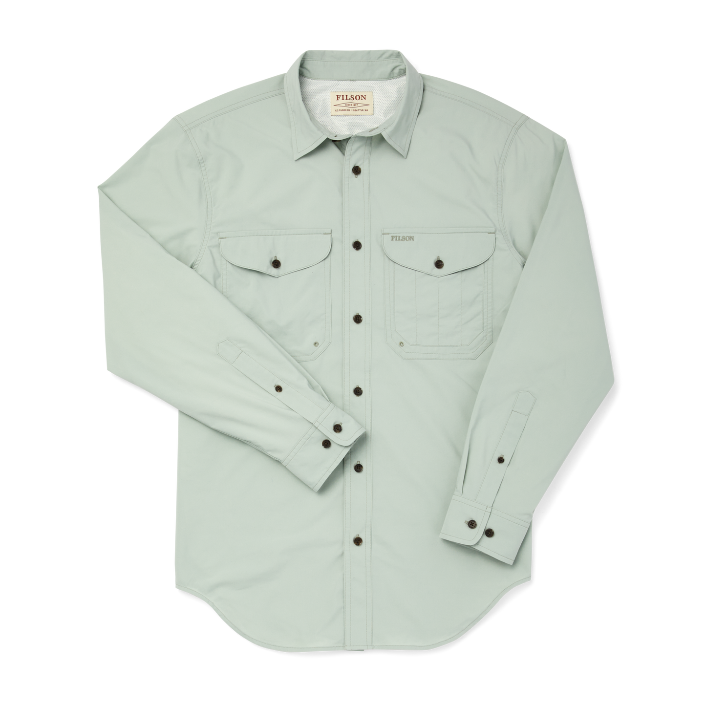 Front-facing image of the Filson Twin Lakes Sport Shirt - Flint Stone