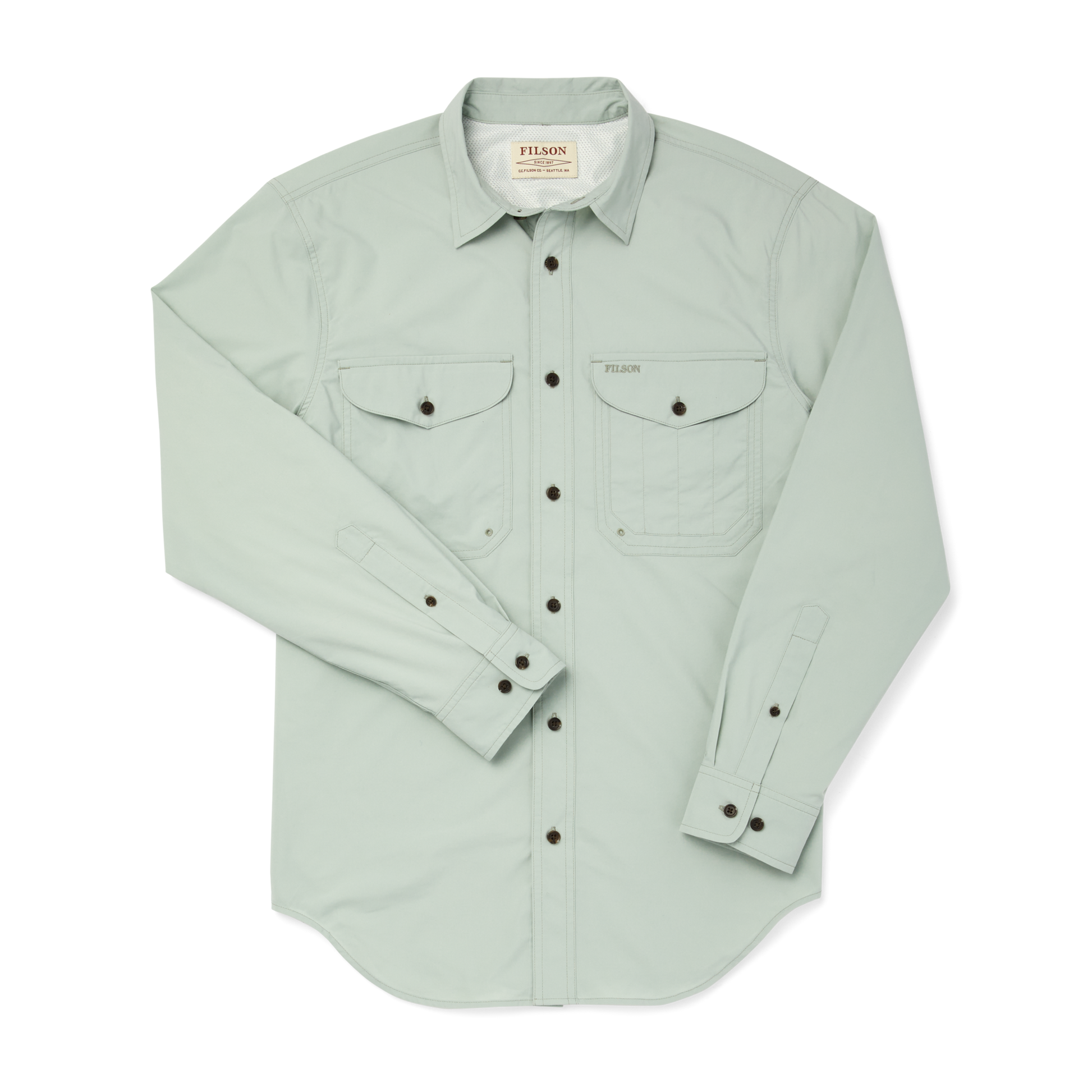 Front-facing image of the Filson Twin Lakes Sport Shirt - Flint Stone