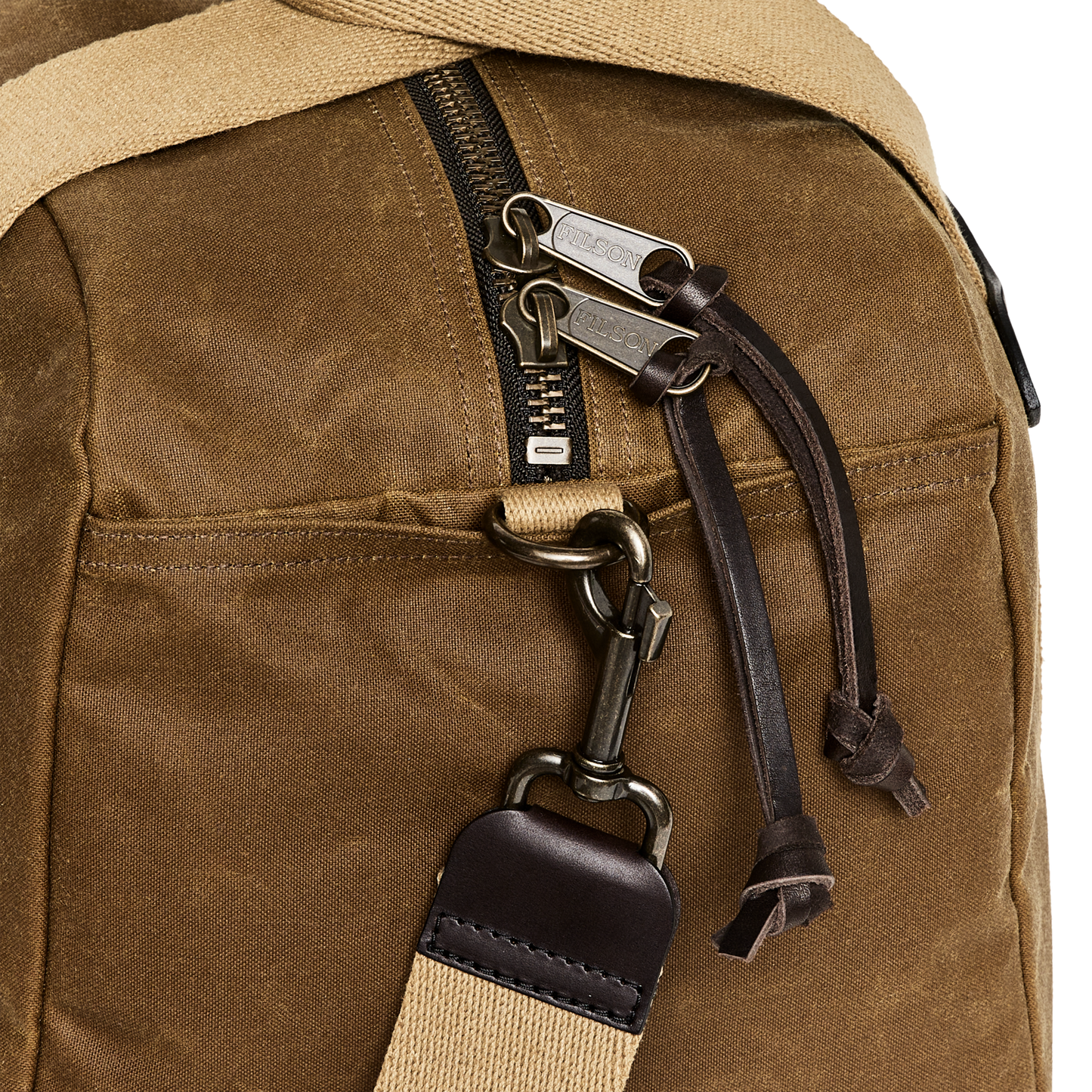 Alternate view of the Filson Small Tin Cloth Duffle Bag - Dark Tan