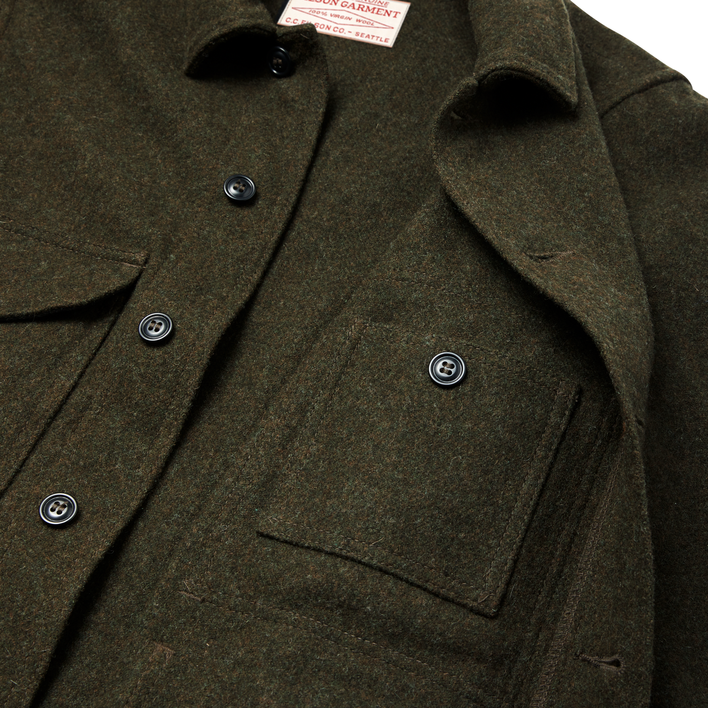 Alternate view of the Filson Mackinaw Wool Cruiser Jacket - Forest Green