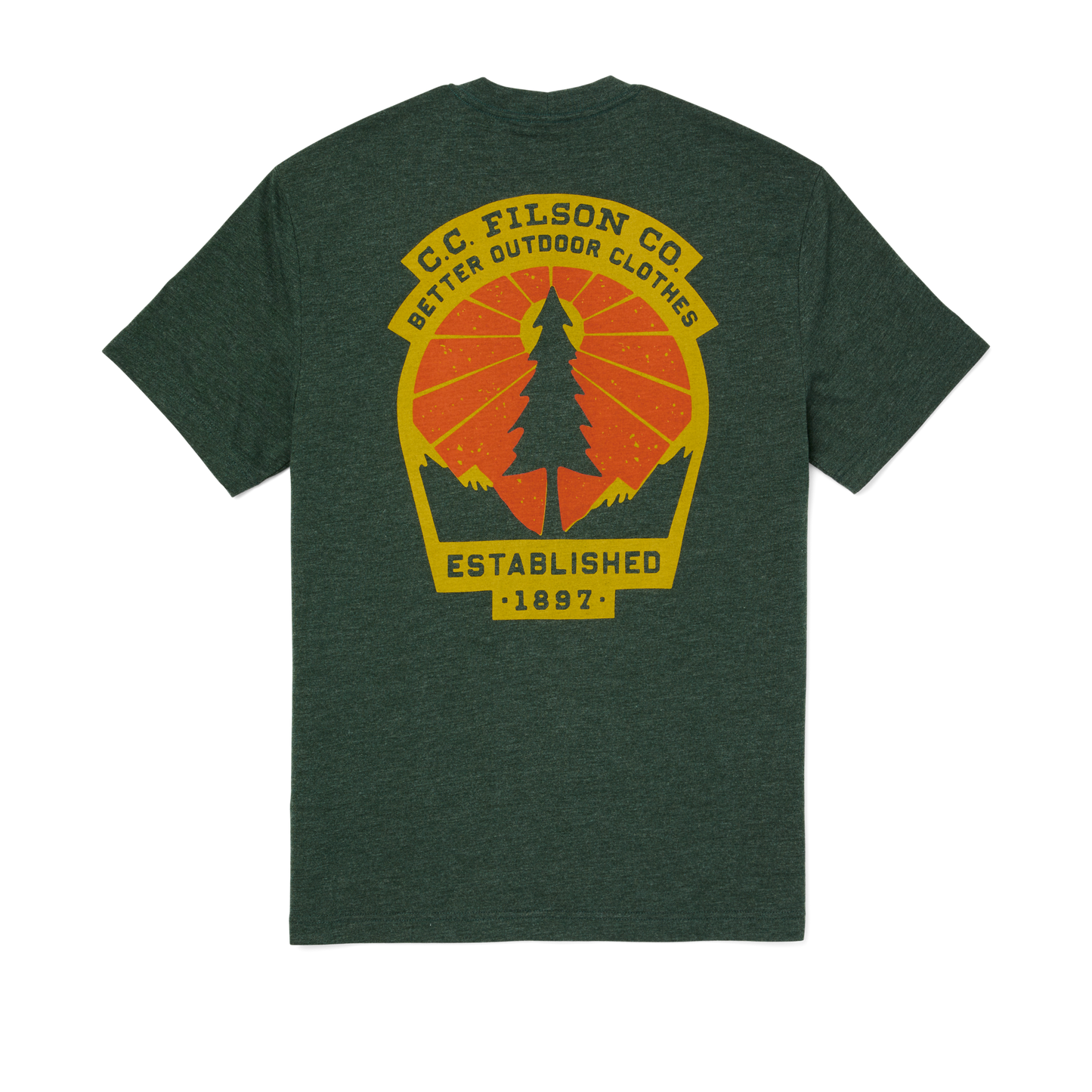 Alternate view of the Filson Buckshot T-shirt - Dark Green Heather / Tree