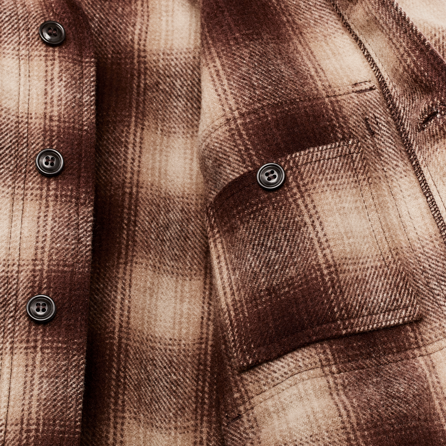 Alternate view of the Filson Mackinaw Wool Cruiser Jacket - Brown / Tan Ombre