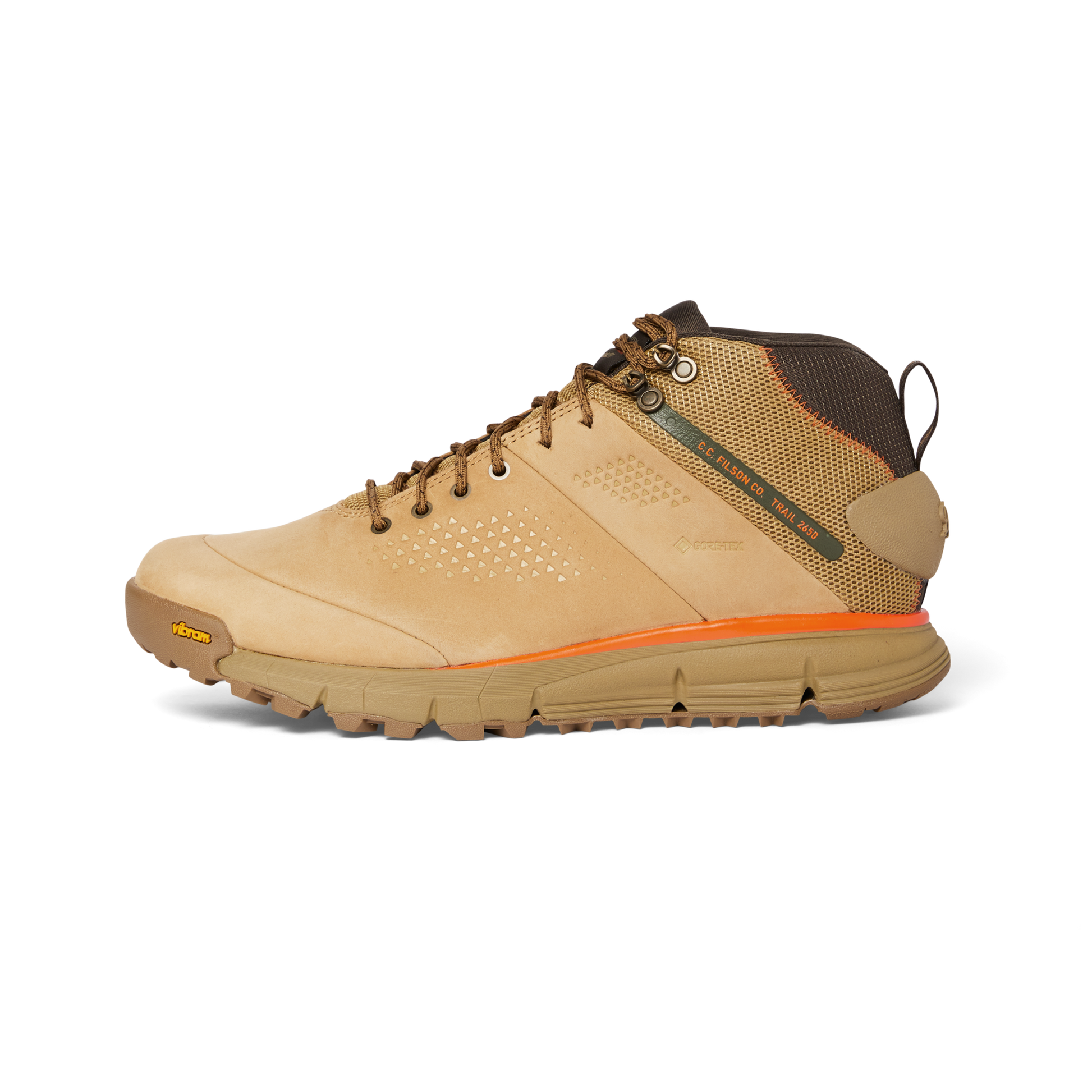 Front-facing image of the Filson Filson X Danner Trail 2650 Hiker Boots - Prairie Sand