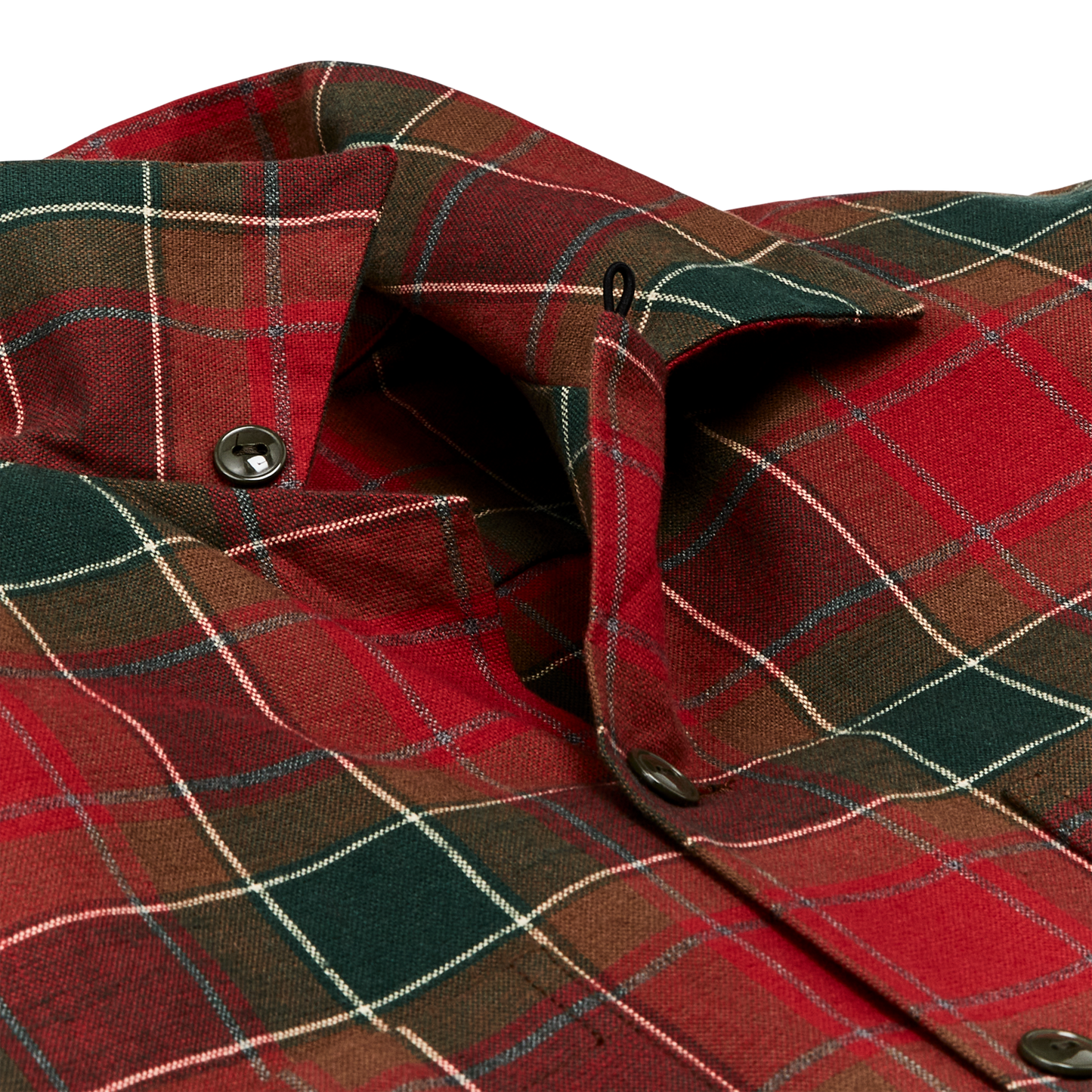 Alternate view of the Filson Elk Heights Camp Shirt - Sycamore Green / Red Plaid