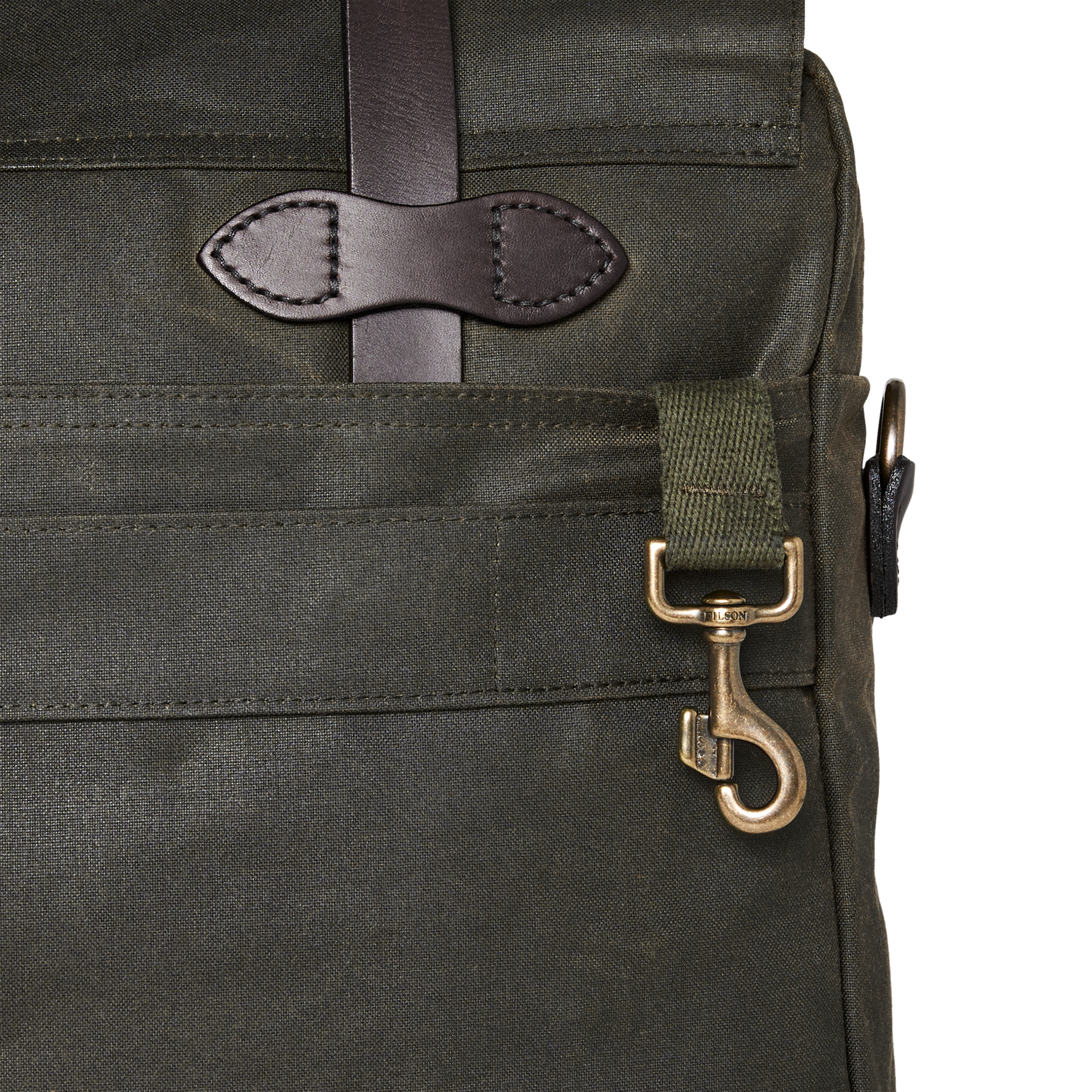 Alternate view of the Filson 24 Hour Tin Cloth Briefcase - Otter Green