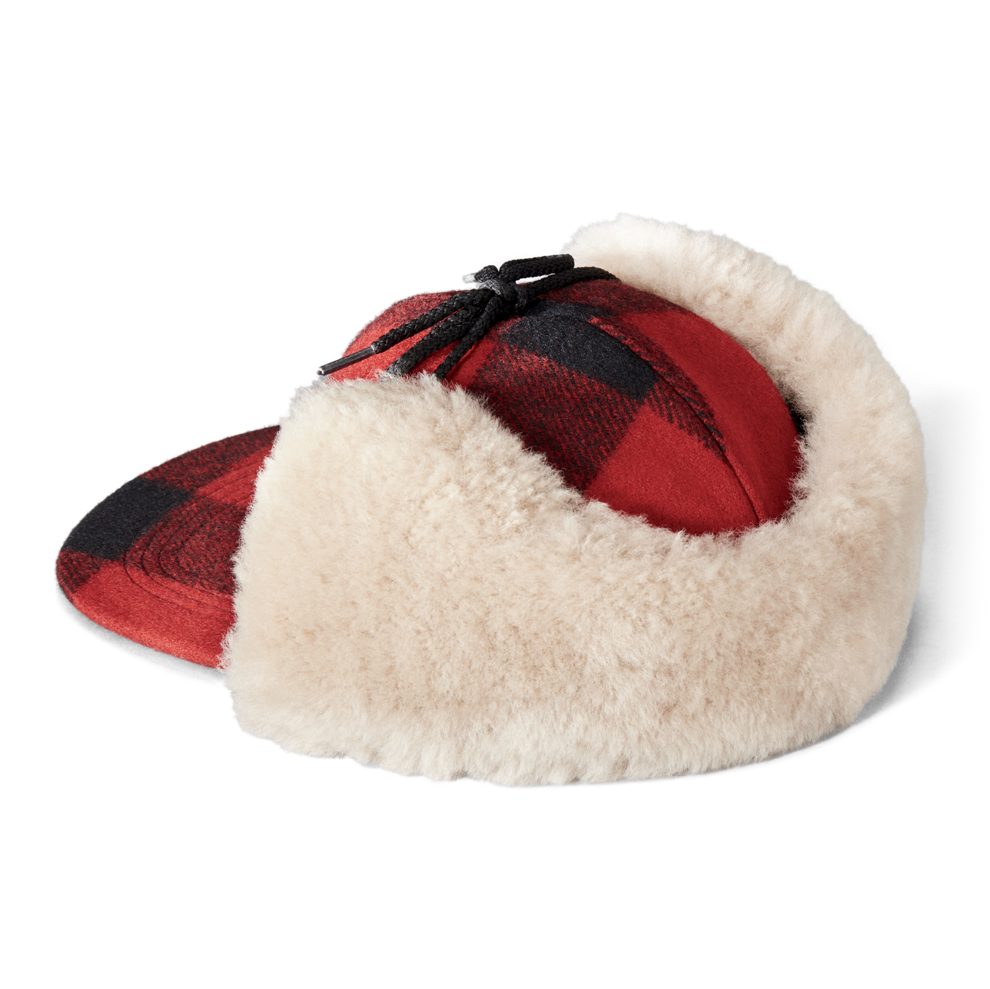 Alternate view of the Filson Double Mackinaw Wool Cap - Red Black Plaid/birch