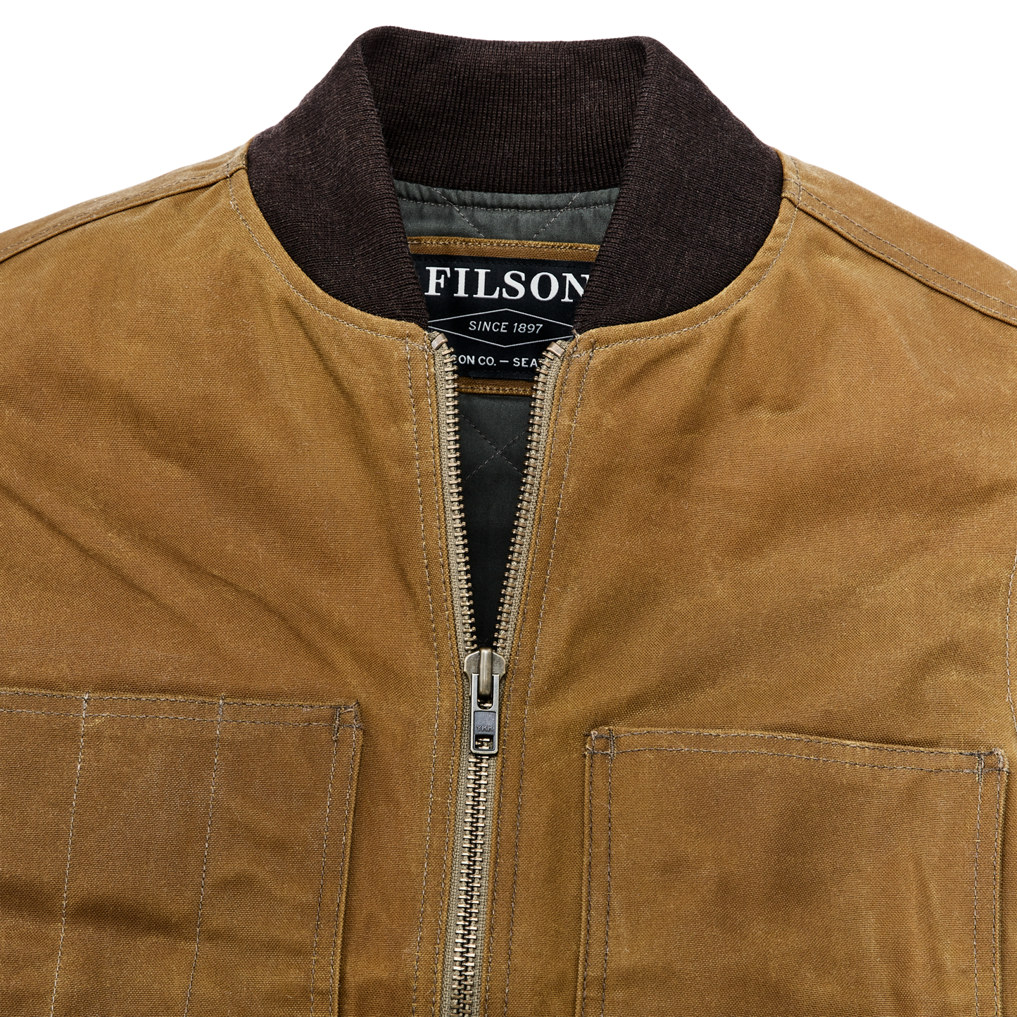 Alternate view of the Filson Tin Cloth Insulated Work Vest - Dark Tan