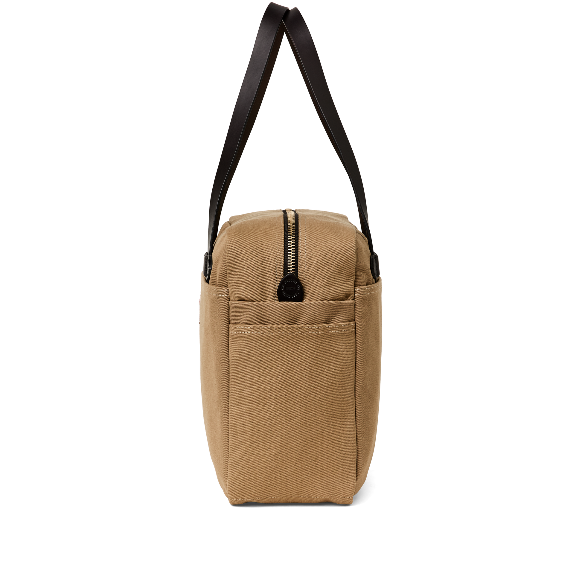 Rugged Twill Zipper Tote Bag - Tan