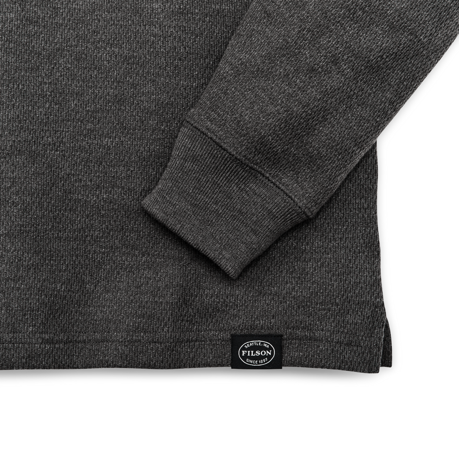 Alternate view of the Filson Waffle Knit Thermal Crewneck - Charcoal