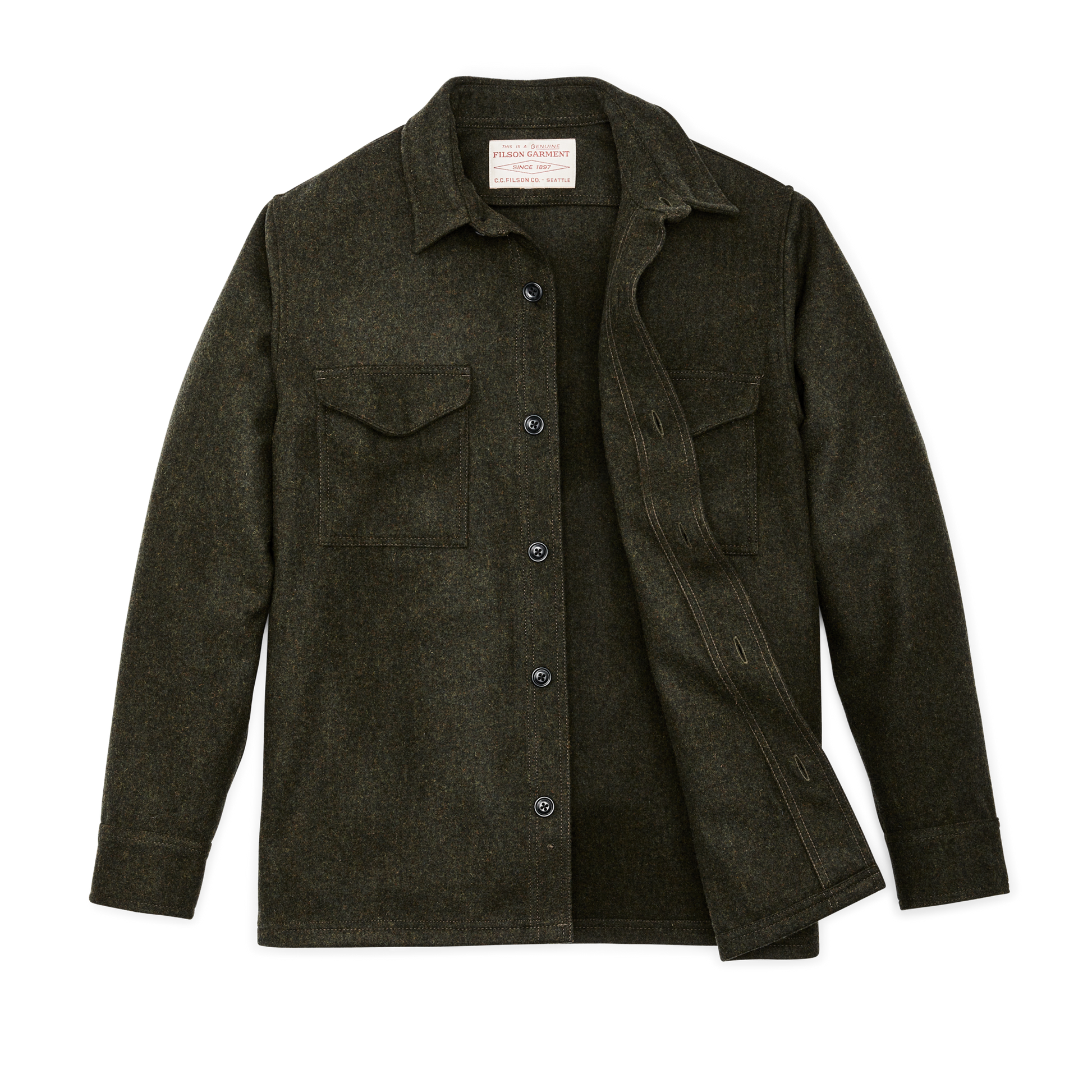 Alternate view of the Filson Wool Jac-shirt - Forest Green