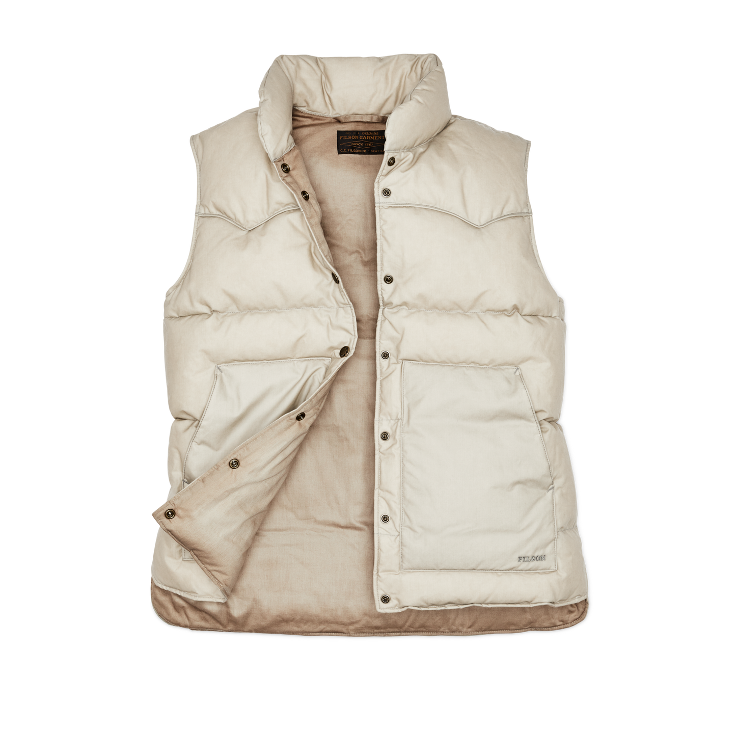 Alternate view of the Filson Women's Waxed Down Vest - Light Tan