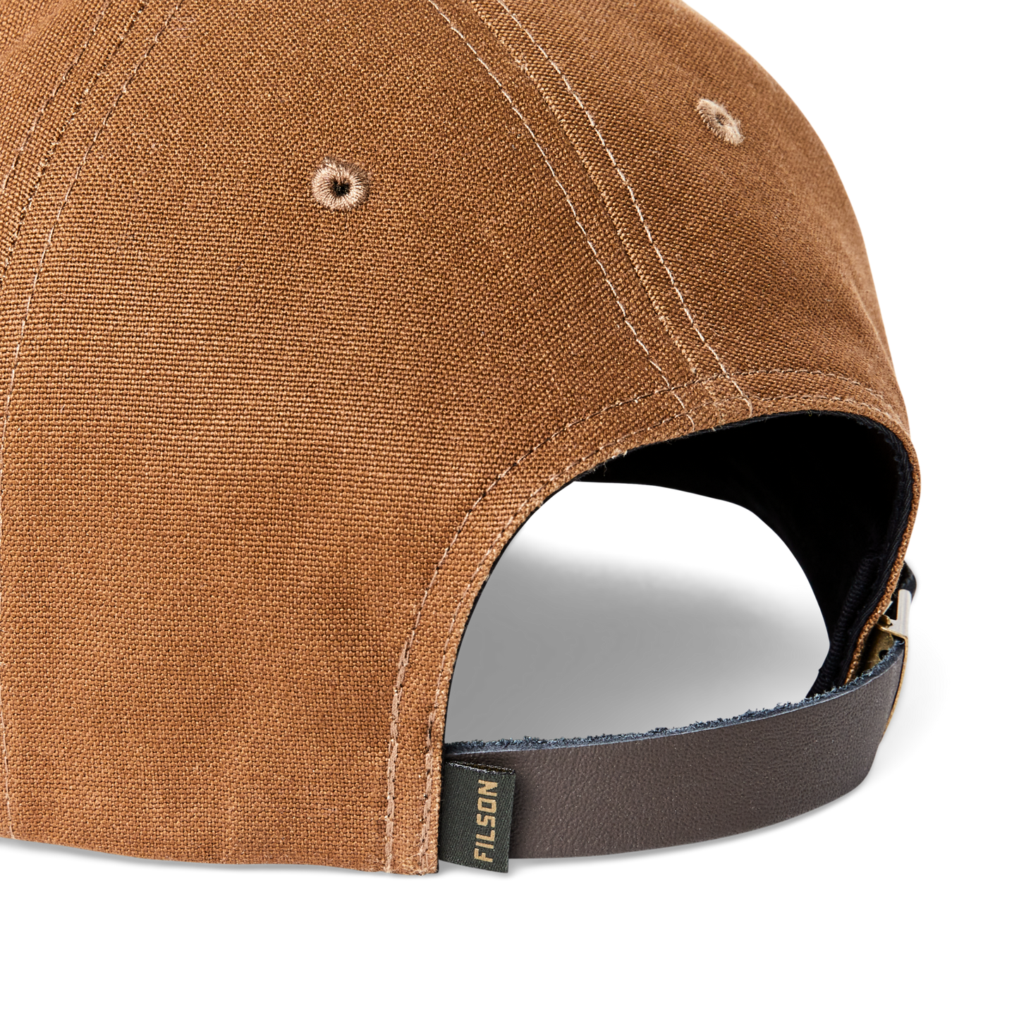 Alternate view of the Filson Dry Tin Cloth Logger Cap - Whiskey