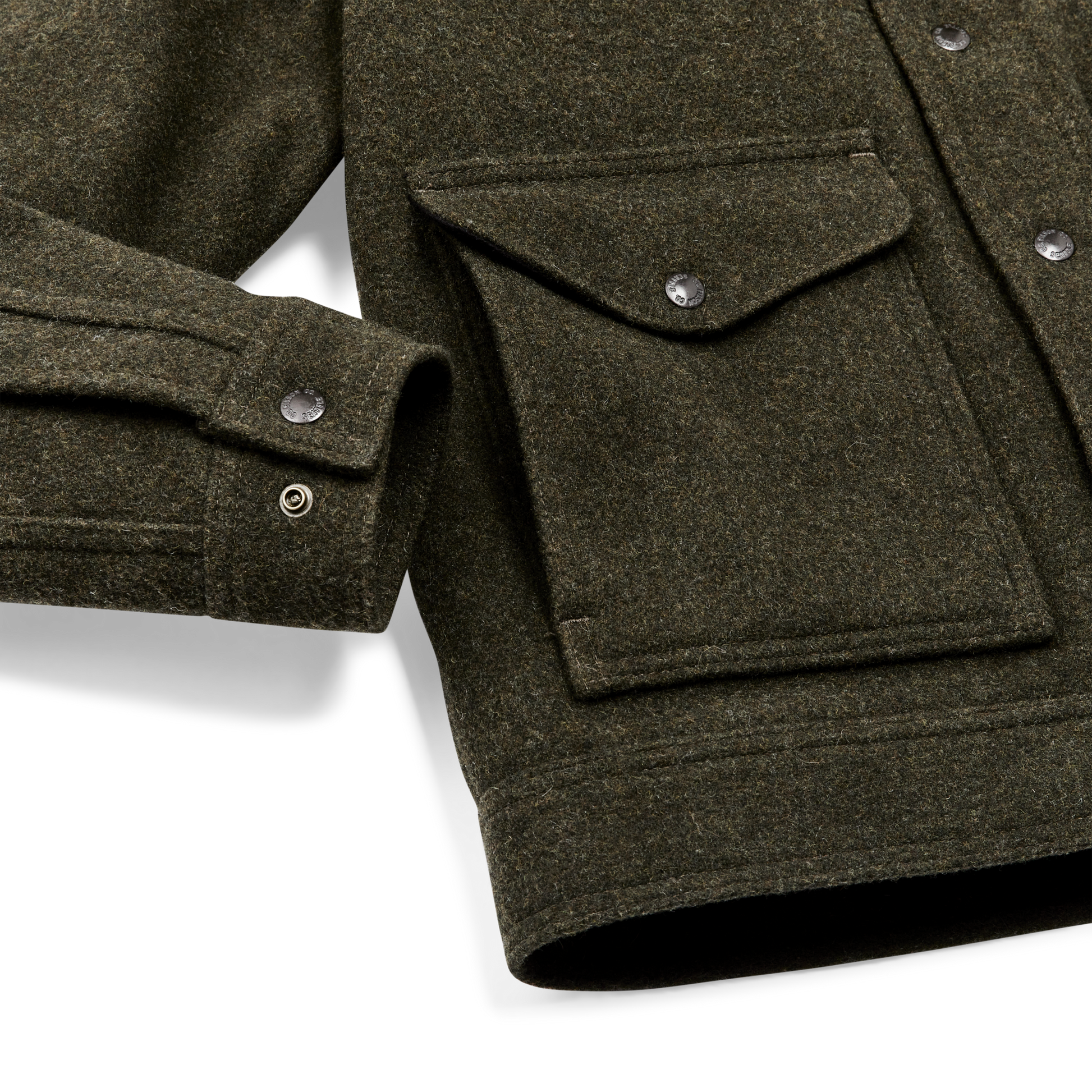 Alternate view of the Filson Mackinaw Wool Work Jacket - Forest Green