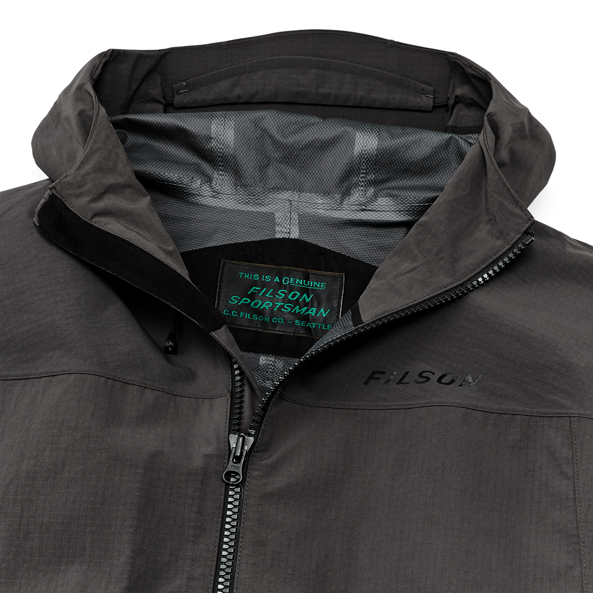 Alternate view of the Filson Swiftwater Rain Jacket - Raven