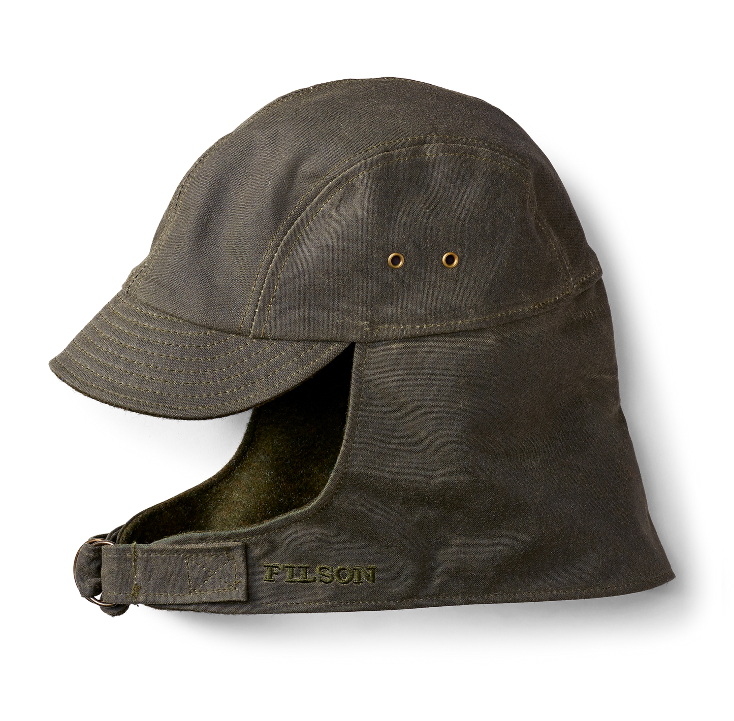 Front-facing image of the Filson Tin Cloth Wildfowl Hat - Otter Green