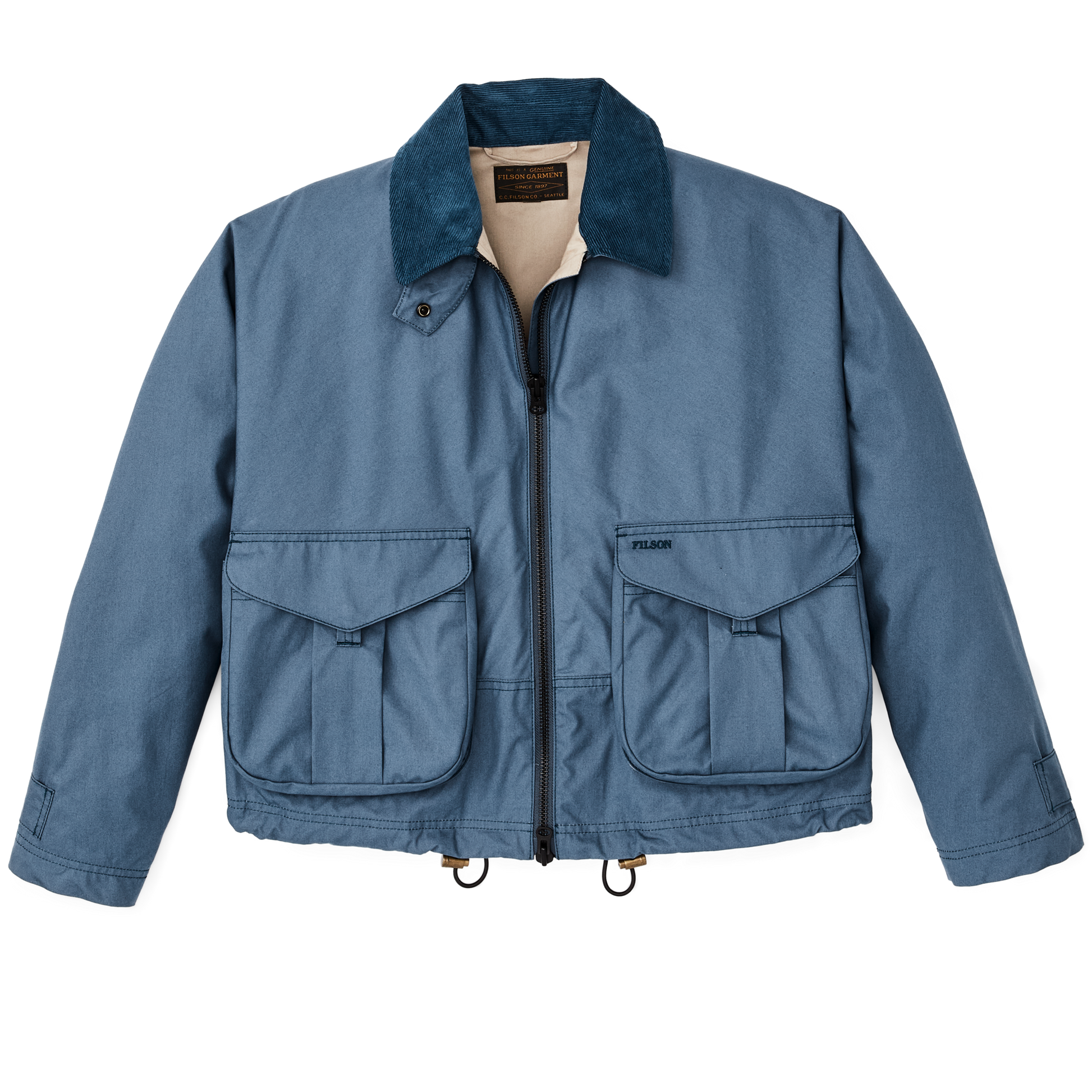 Front-facing image of the Filson Women's Aviator Cloth Short Work Jacket - Flag Blue