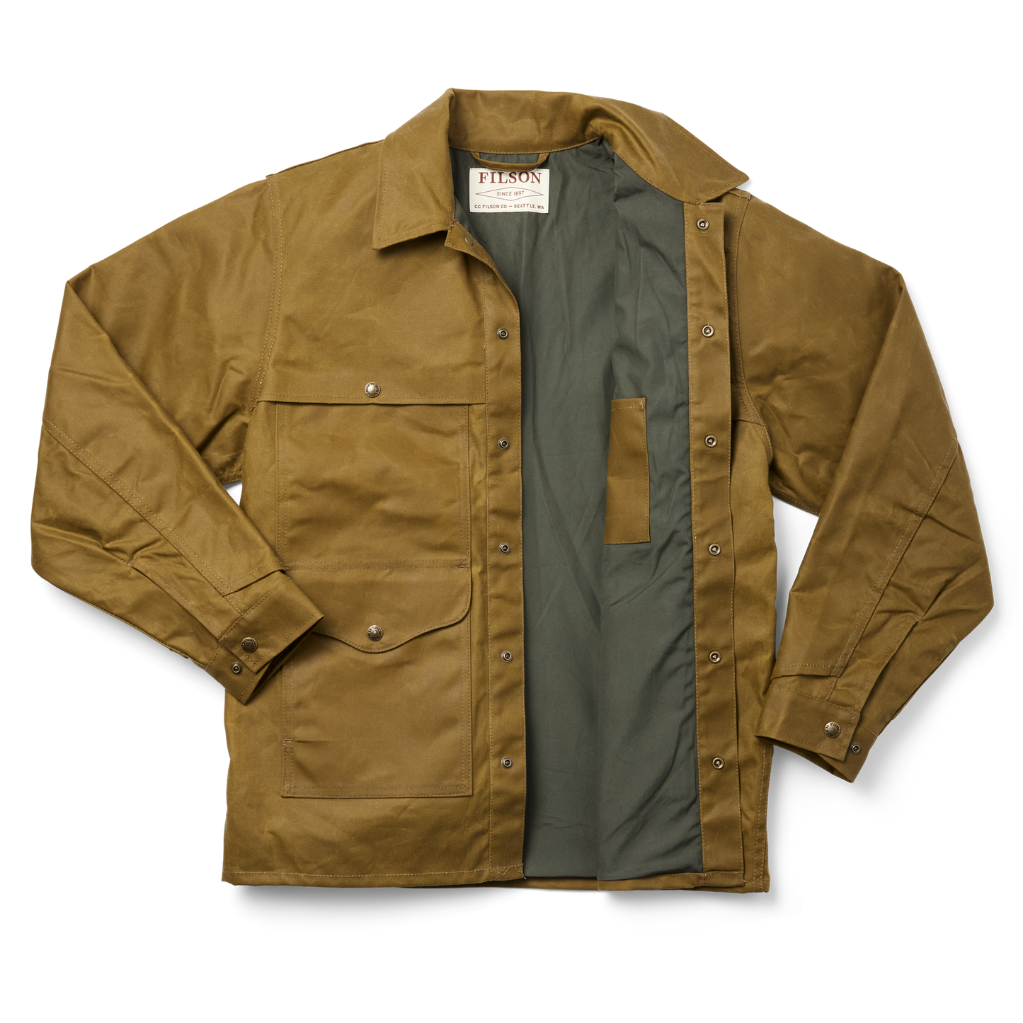 Alternate view of the Filson Lined Tin Cloth Cruiser Jacket - Dark Tan