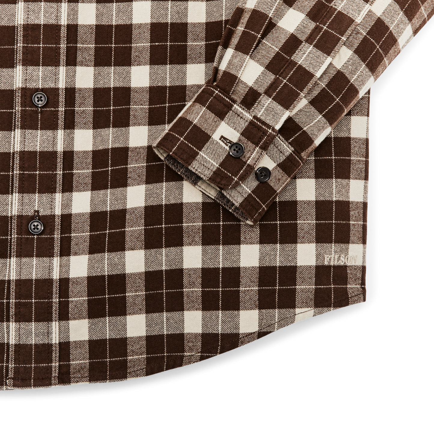 Alternate view of the Filson Alaskan Guide Shirt - Brown / Cream Plaid