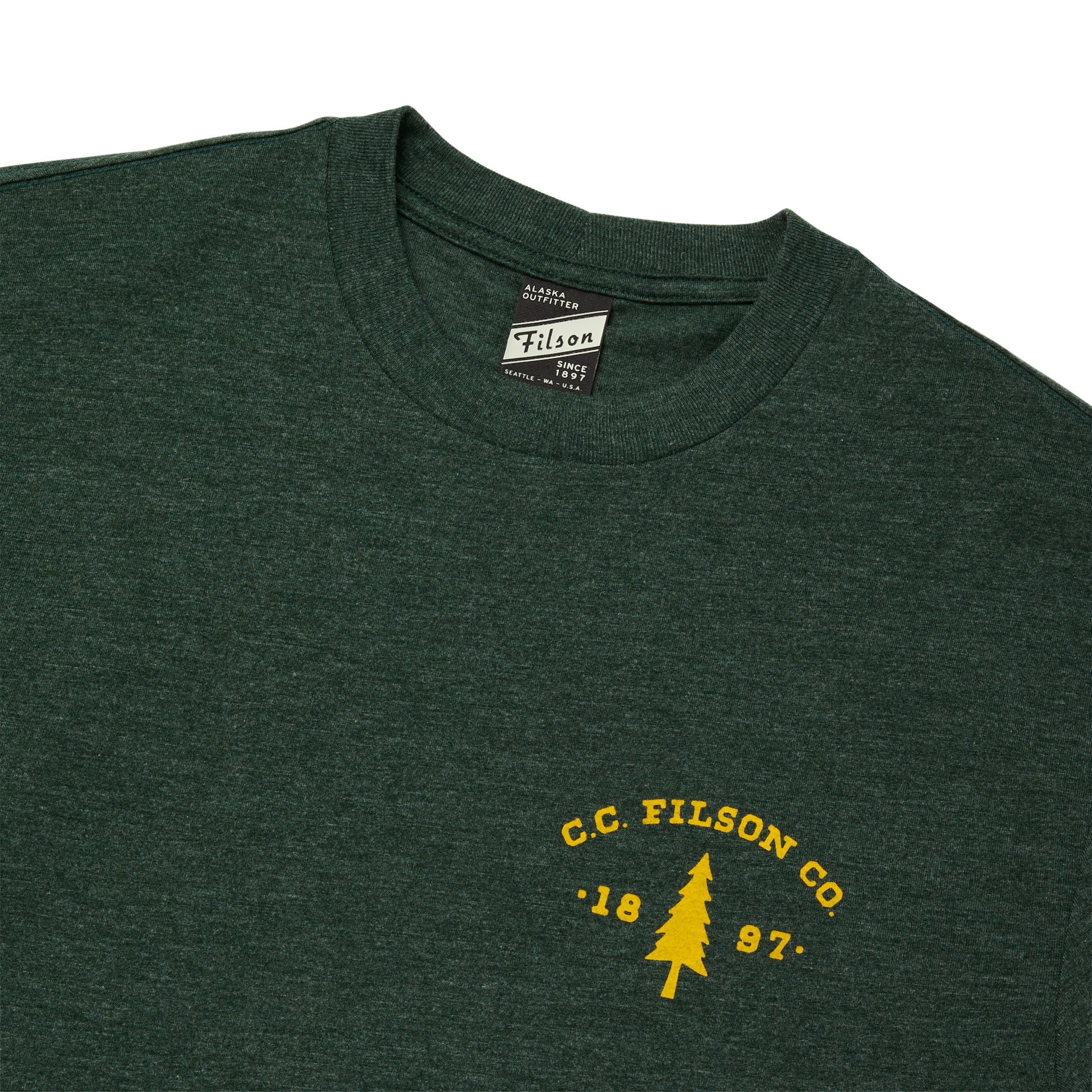 Alternate view of the Filson Buckshot T-shirt - Dark Green Heather / Tree