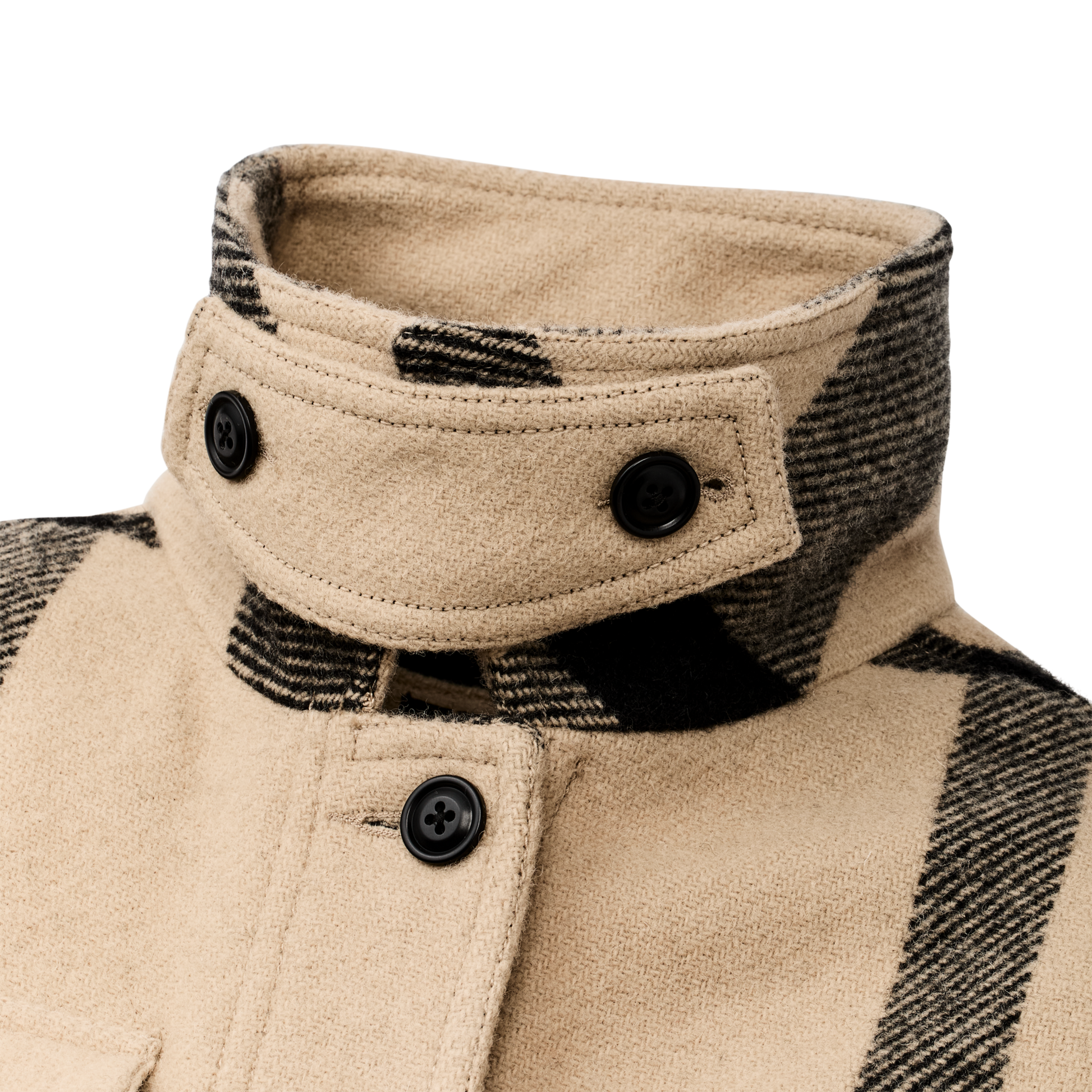 Alternate view of the Filson Women's Wool Long Cruiser Coat - Natural / Black Plaid