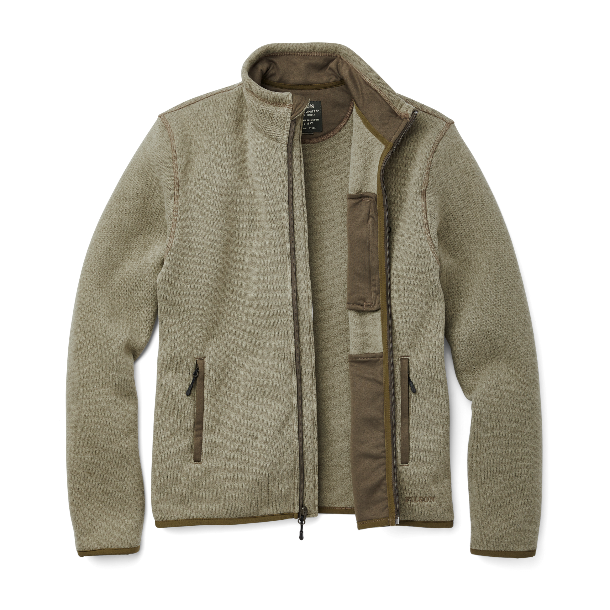 Alternate view of the Filson Ducks Unlimited Ridgeway Fleece Jacket - Vintage Olive