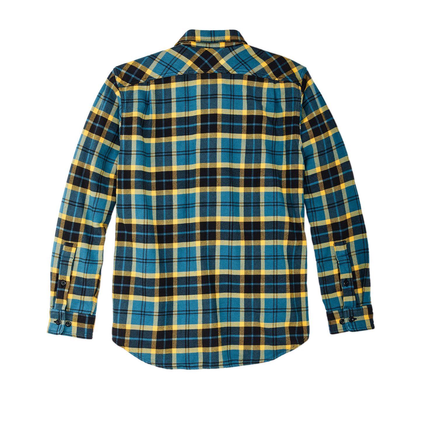 Alternate view of the Filson Vintage Flannel Work Shirt - Blue Ash Gold Plaid