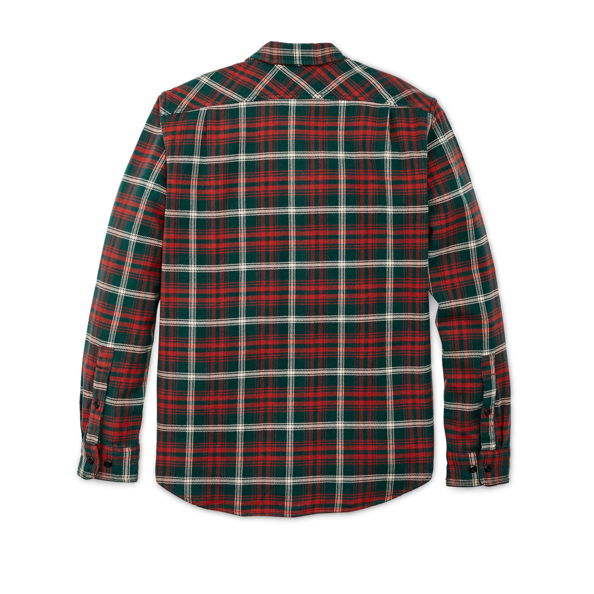 Alternate view of the Filson Vintage Flannel Work Shirt - Green / Red / White Plaid