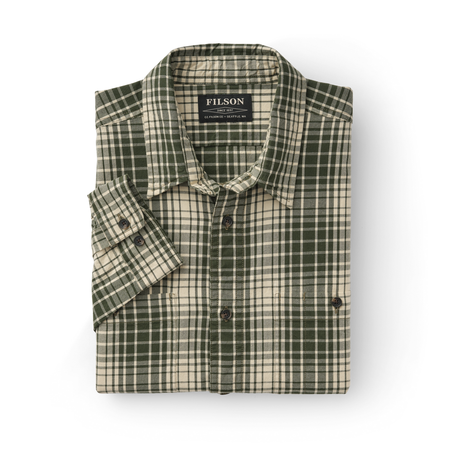 Alternate view of the Filson Wildwood Shirt - Olive/khaki Plaid