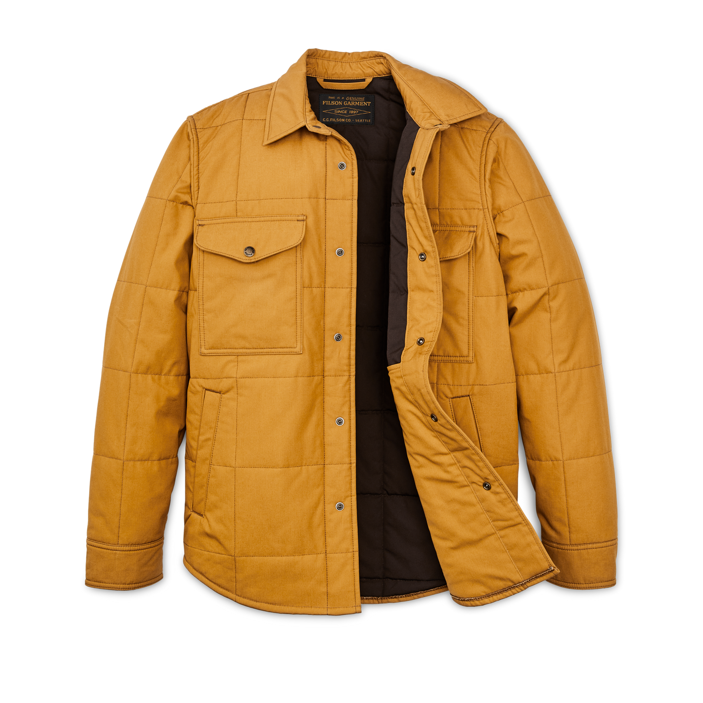 Alternate view of the Filson Cover Cloth Quilted Jac-shirt - Yellow Ochre