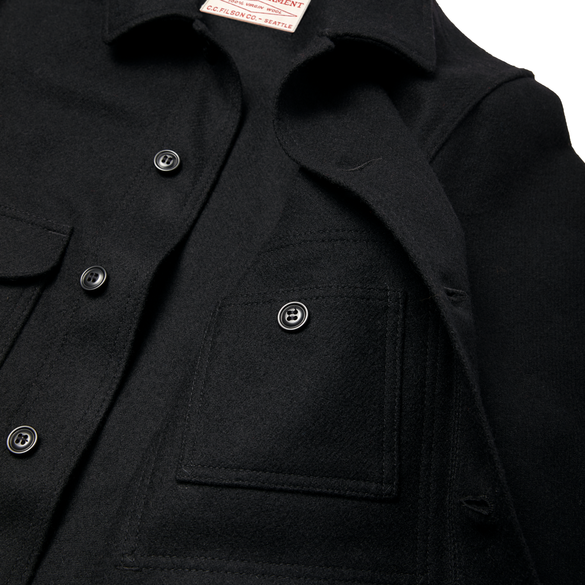 Alternate view of the Filson Mackinaw Wool Cruiser Jacket - Dark Navy / Solid