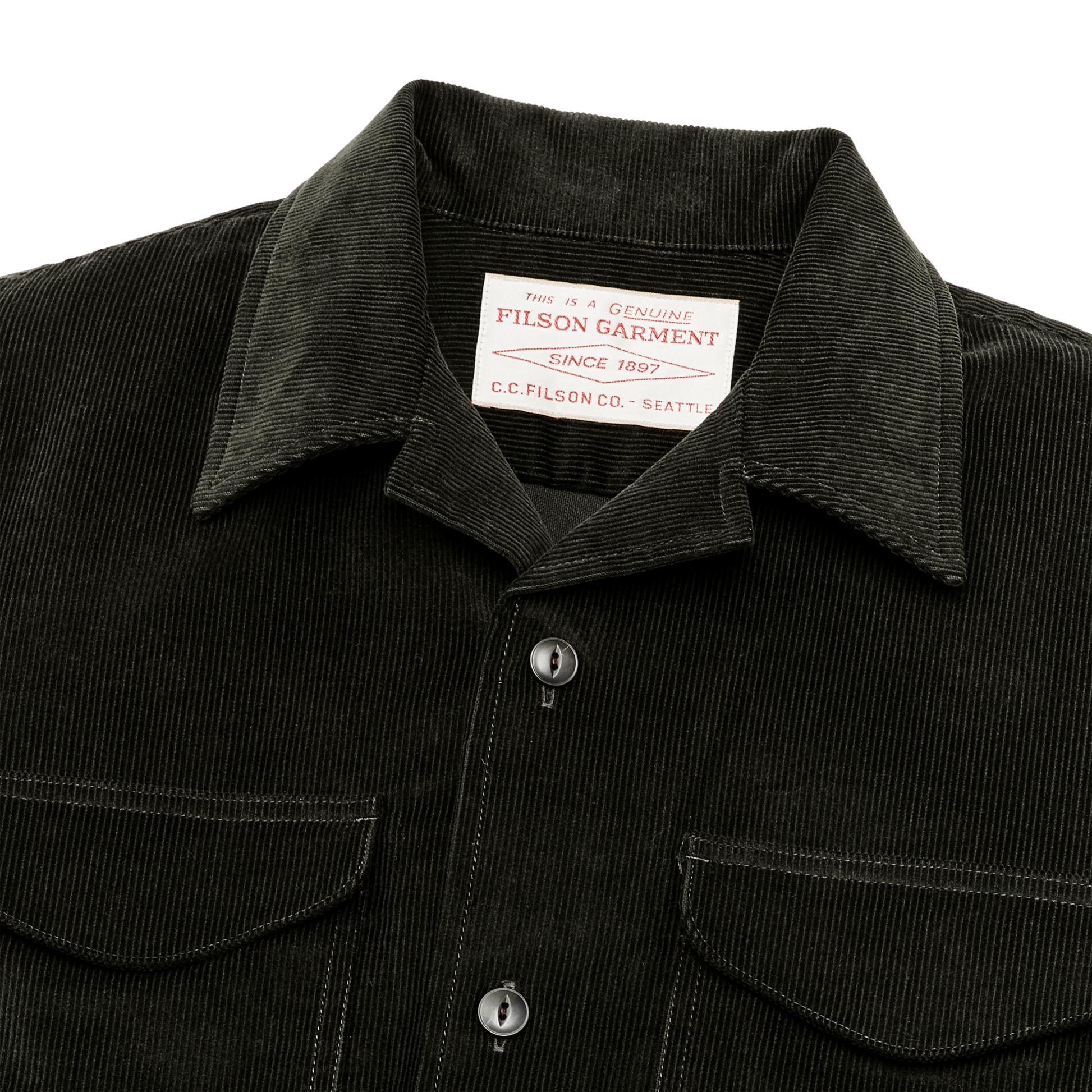 Alternate view of the Filson Corduroy Camp Shirt - Dark Green