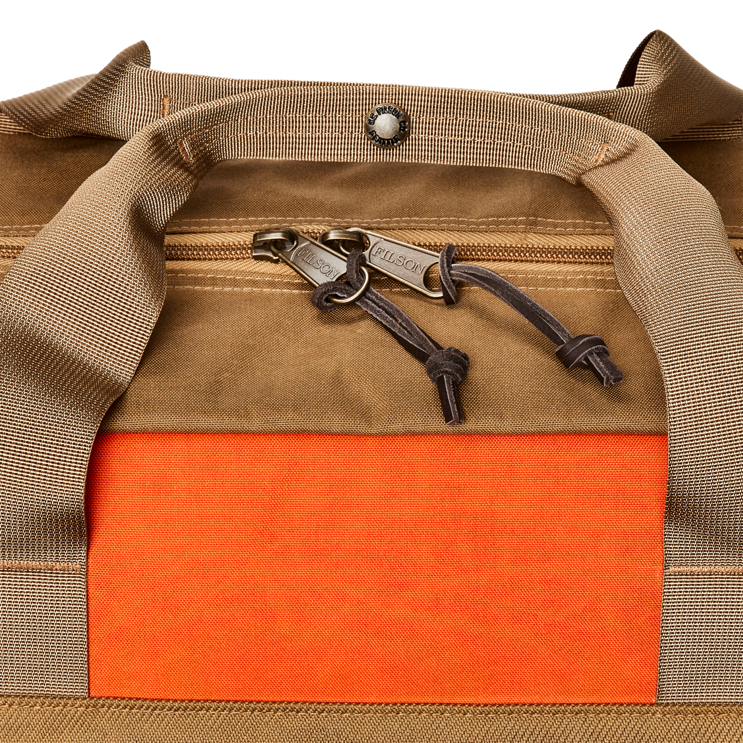 Alternate view of the Filson Surveyor Pullman Pack - Dark Tan / Flame