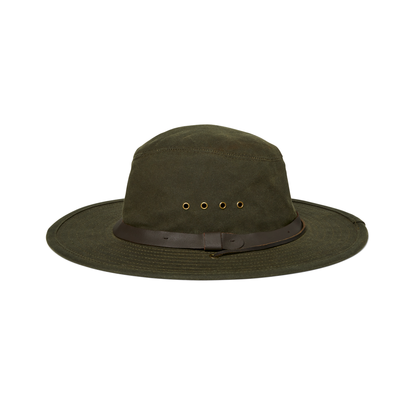 Front-facing image of the Filson Tin Cloth Bush Hat - Otter Green