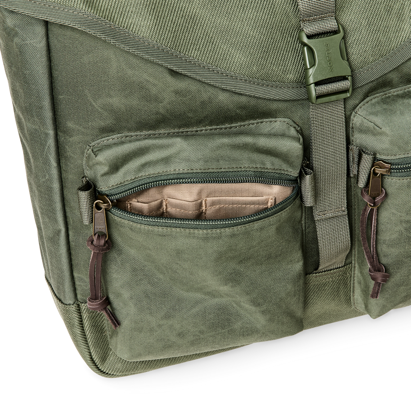 Alternate view of the Filson Surveyor Messenger Bag - Service Green