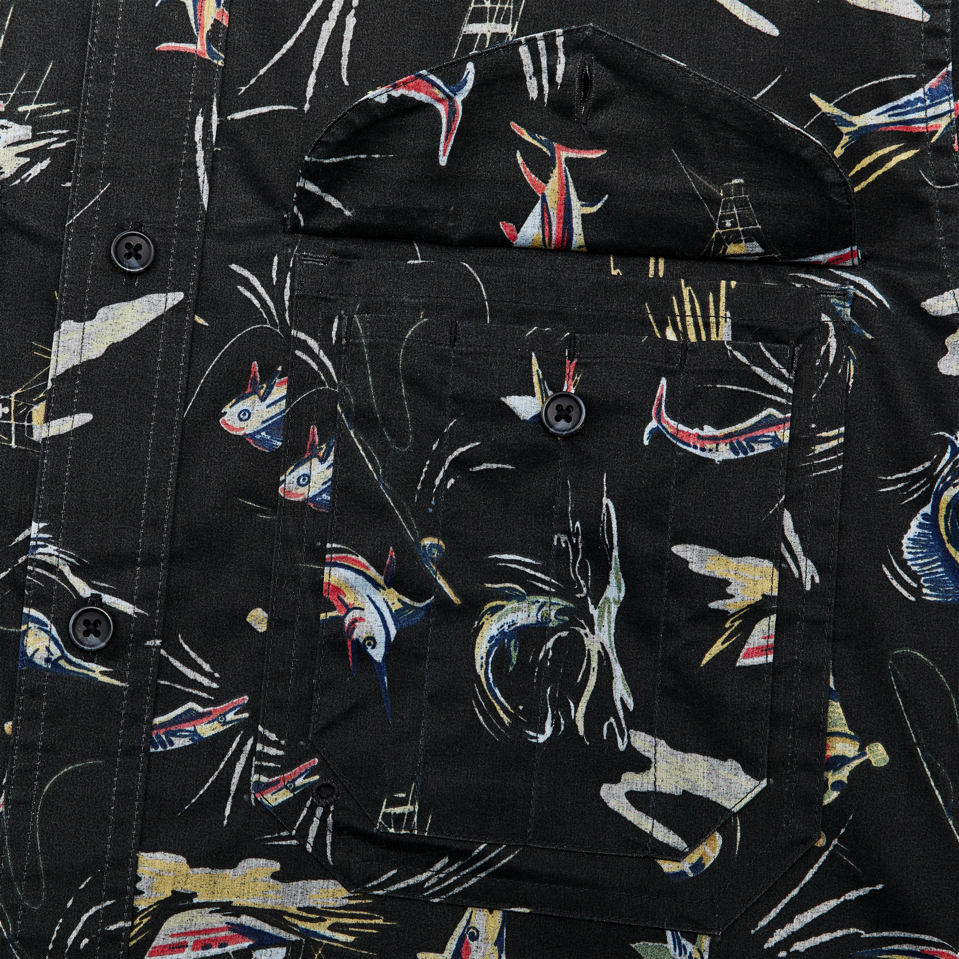 Alternate view of the Filson Twin Lakes Short Sleeve Sport Shirt - Offshore Catch Print