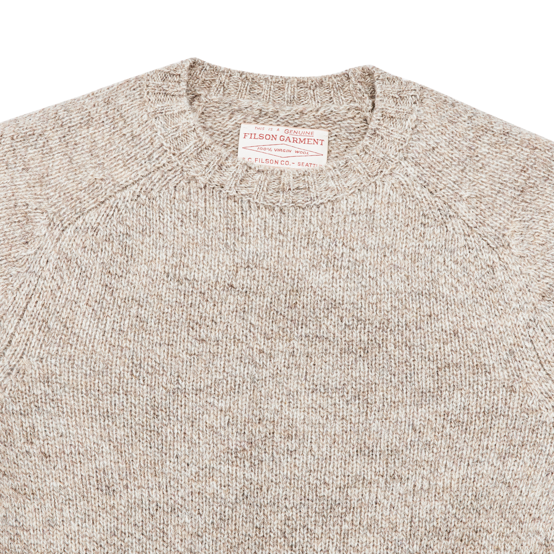 Alternate view of the Filson Heritage 5-gauge Wool Sweater - Natural / Brown Melange