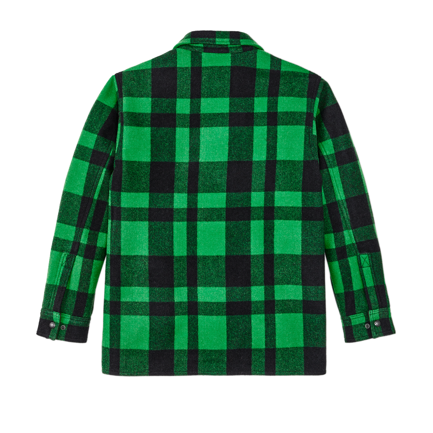 Alternate view of the Filson Lined Mackinaw Wool Jac Shirt - Acid Green / Black Heritage Plaid X