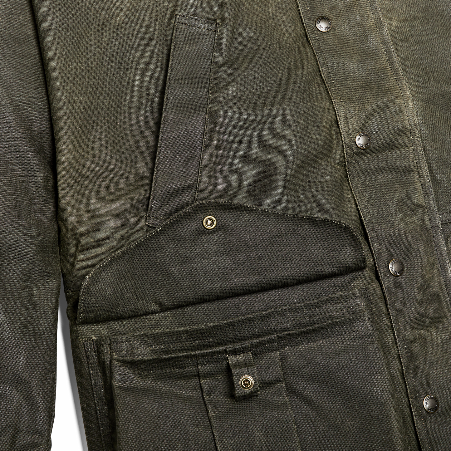 Alternate view of the Filson Tin Cloth Field Jacket - Otter Green