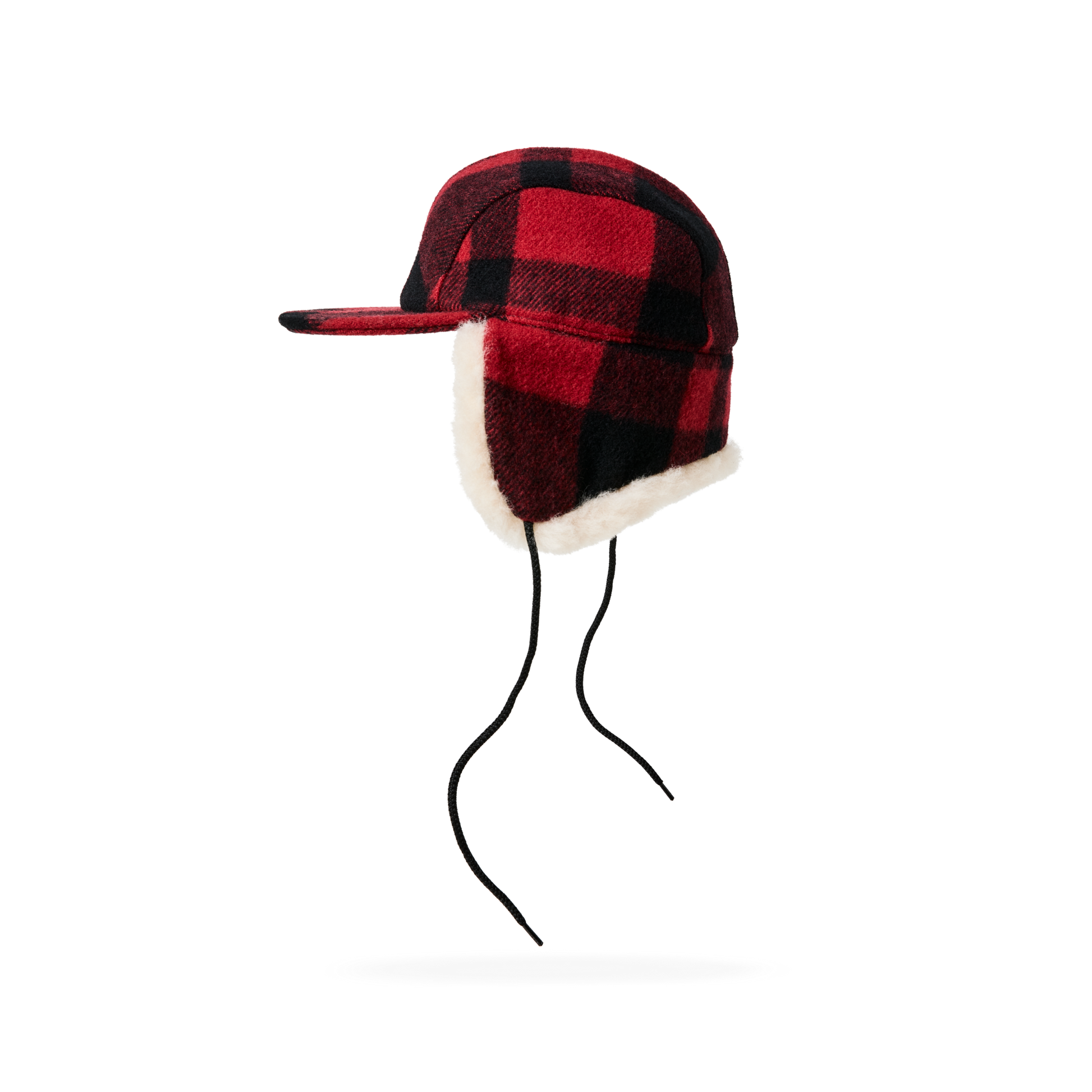 Alternate view of the Filson Double Mackinaw Wool Cap - Red Black Plaid/birch