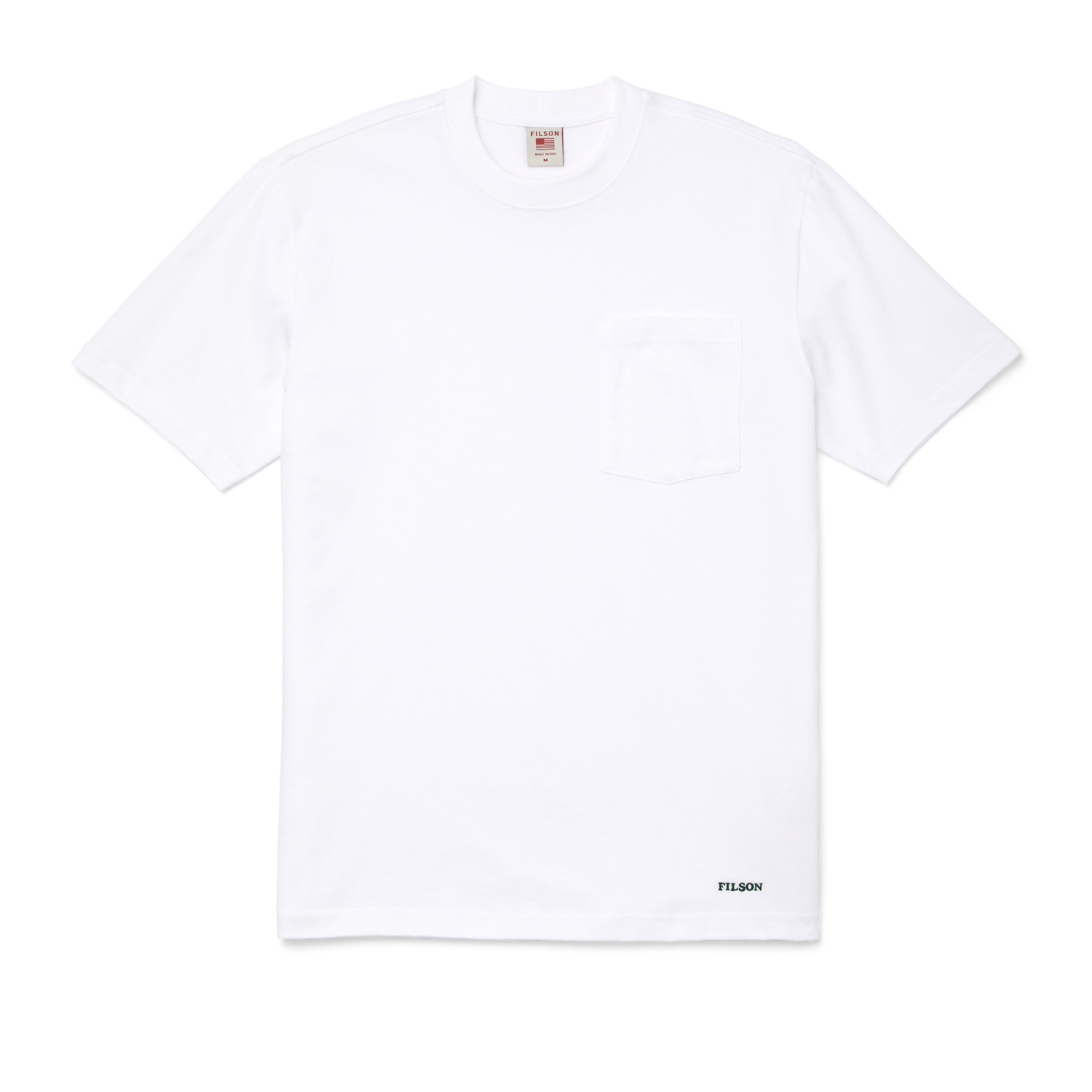 Front-facing image of the Filson Pioneer Pocket T-shirt - Bright White