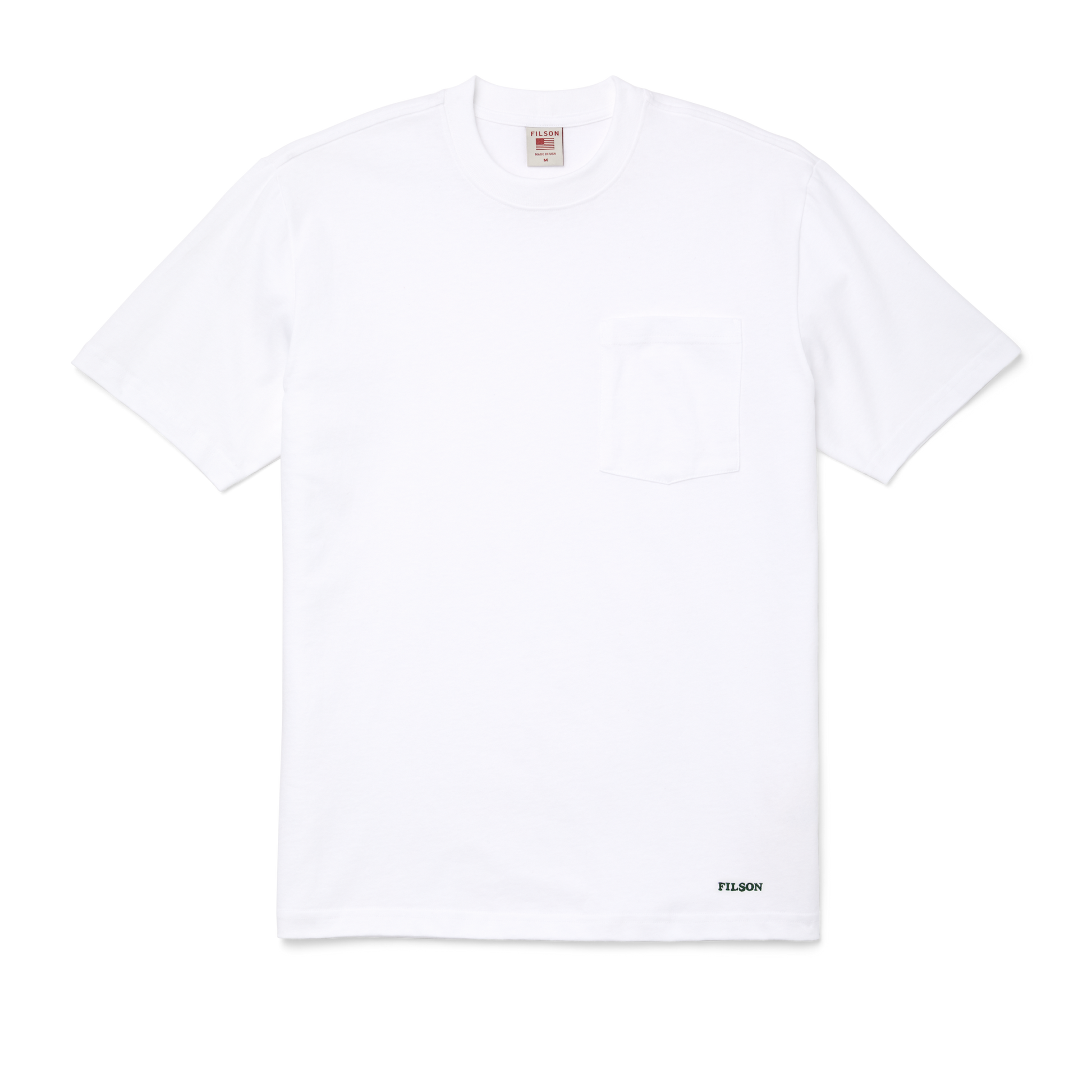 Front-facing image of the Filson Pioneer Pocket T-shirt - Bright White