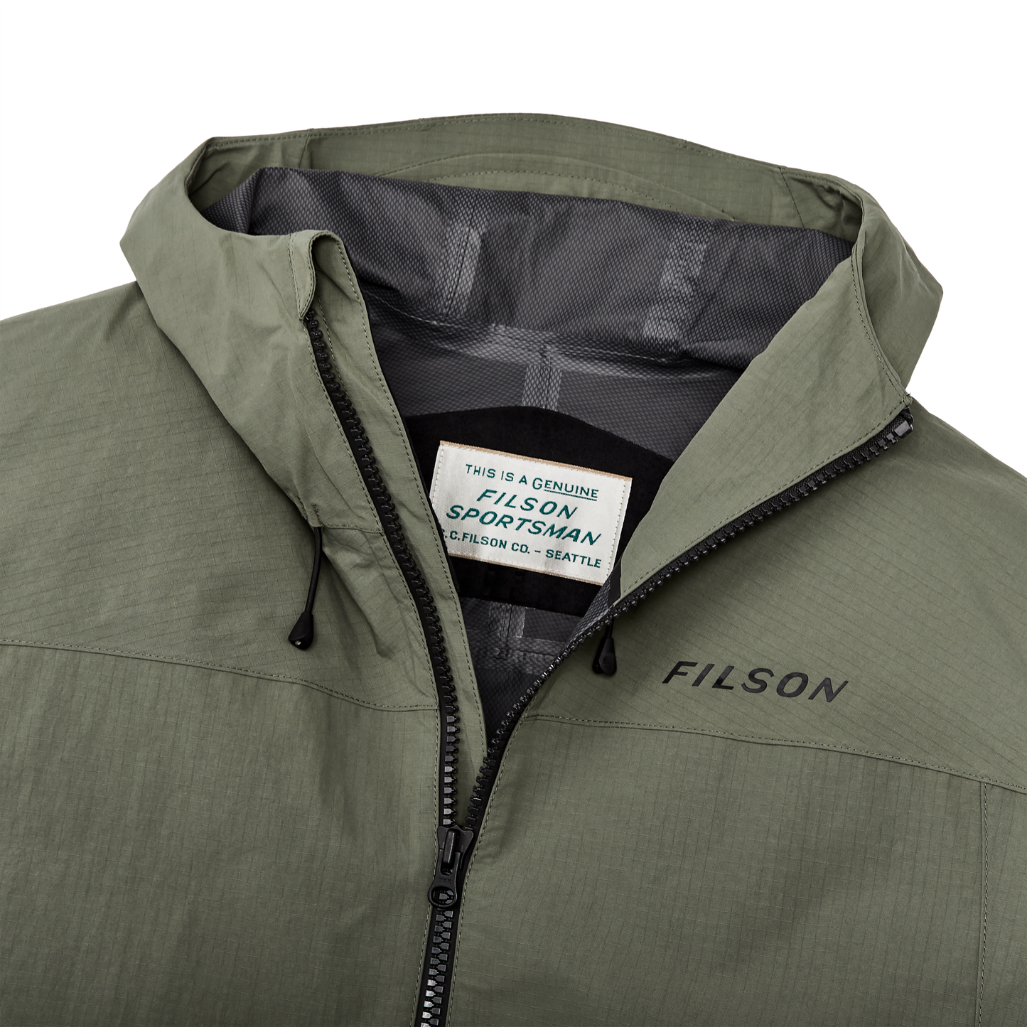 Alternate view of the Filson Swiftwater Rain Jacket - Service Green