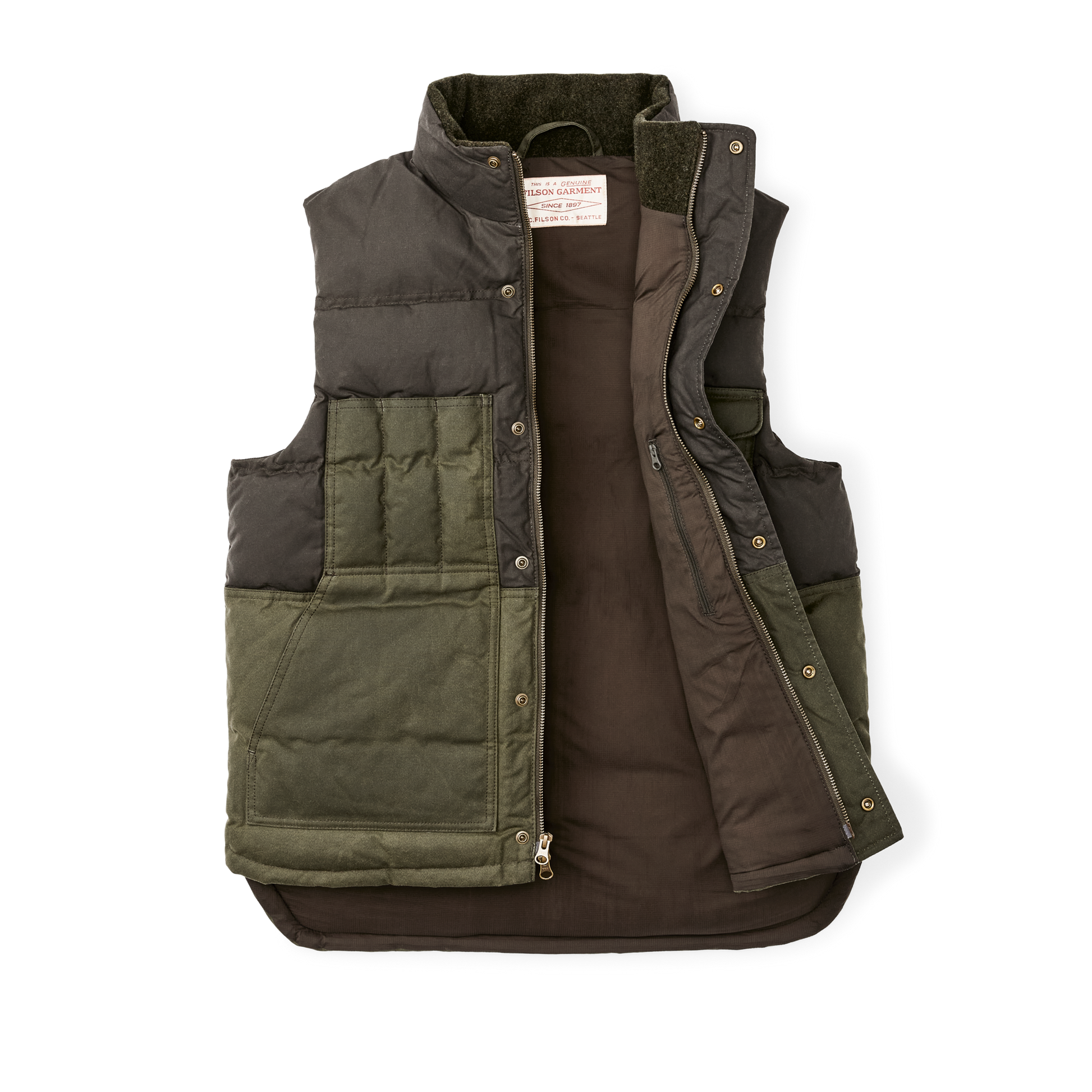 Alternate view of the Filson Down Cruiser Vest - Otter Green