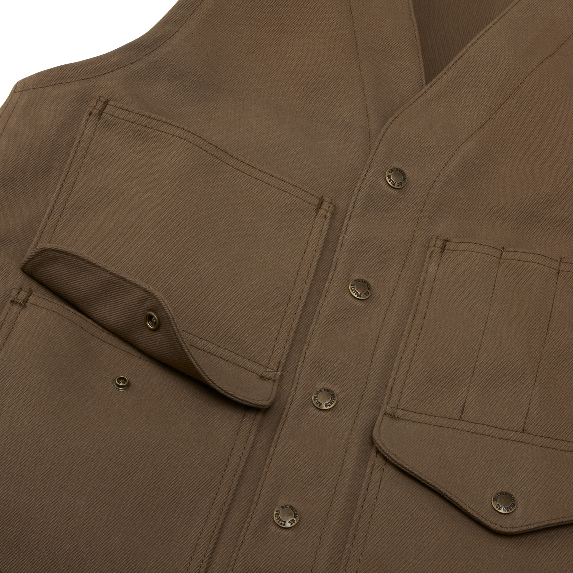 Alternate view of the Filson Rugged Twill Cruiser Vest - Sepia