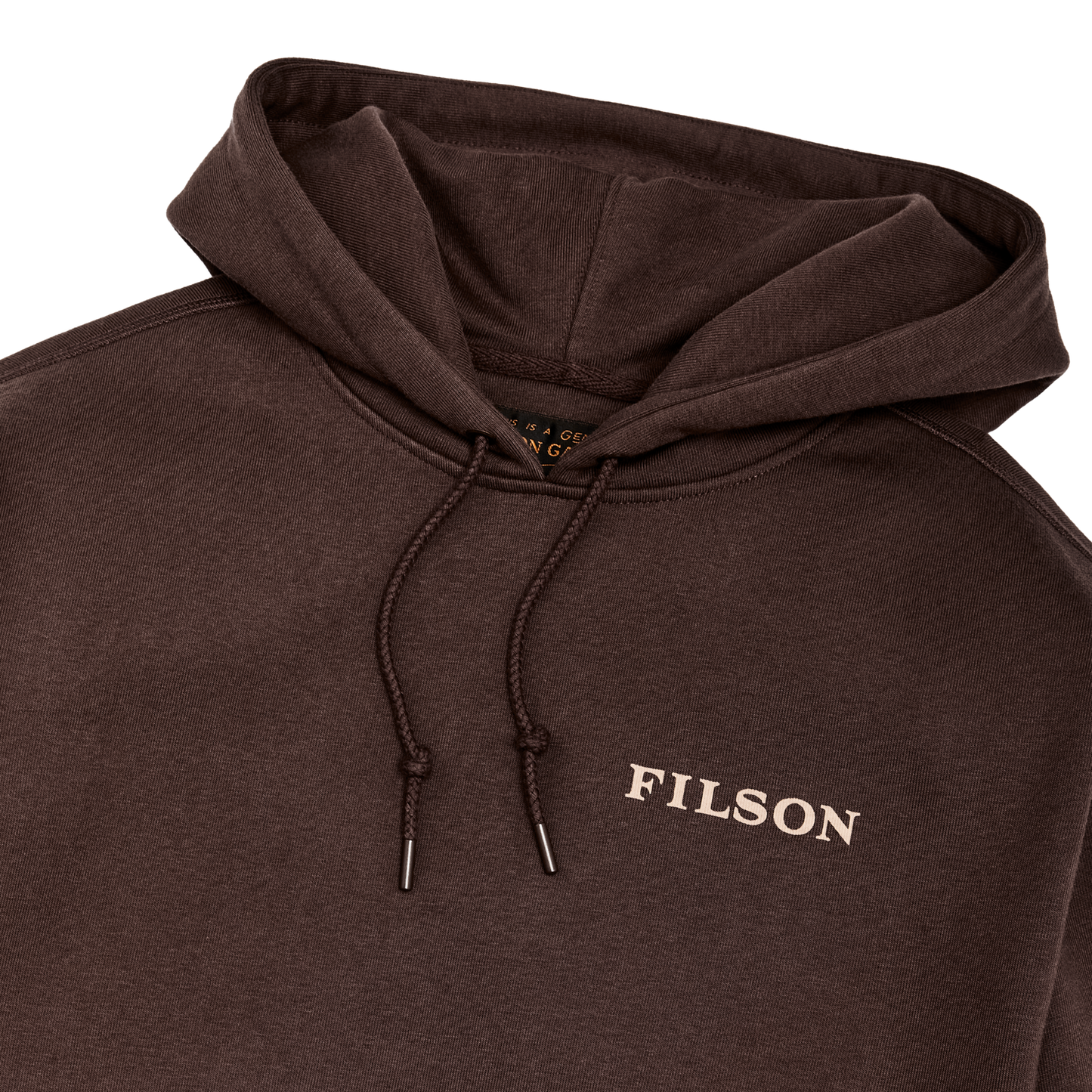 Alternate view of the Filson Prospector Graphic Hoodie - Brown / Trout