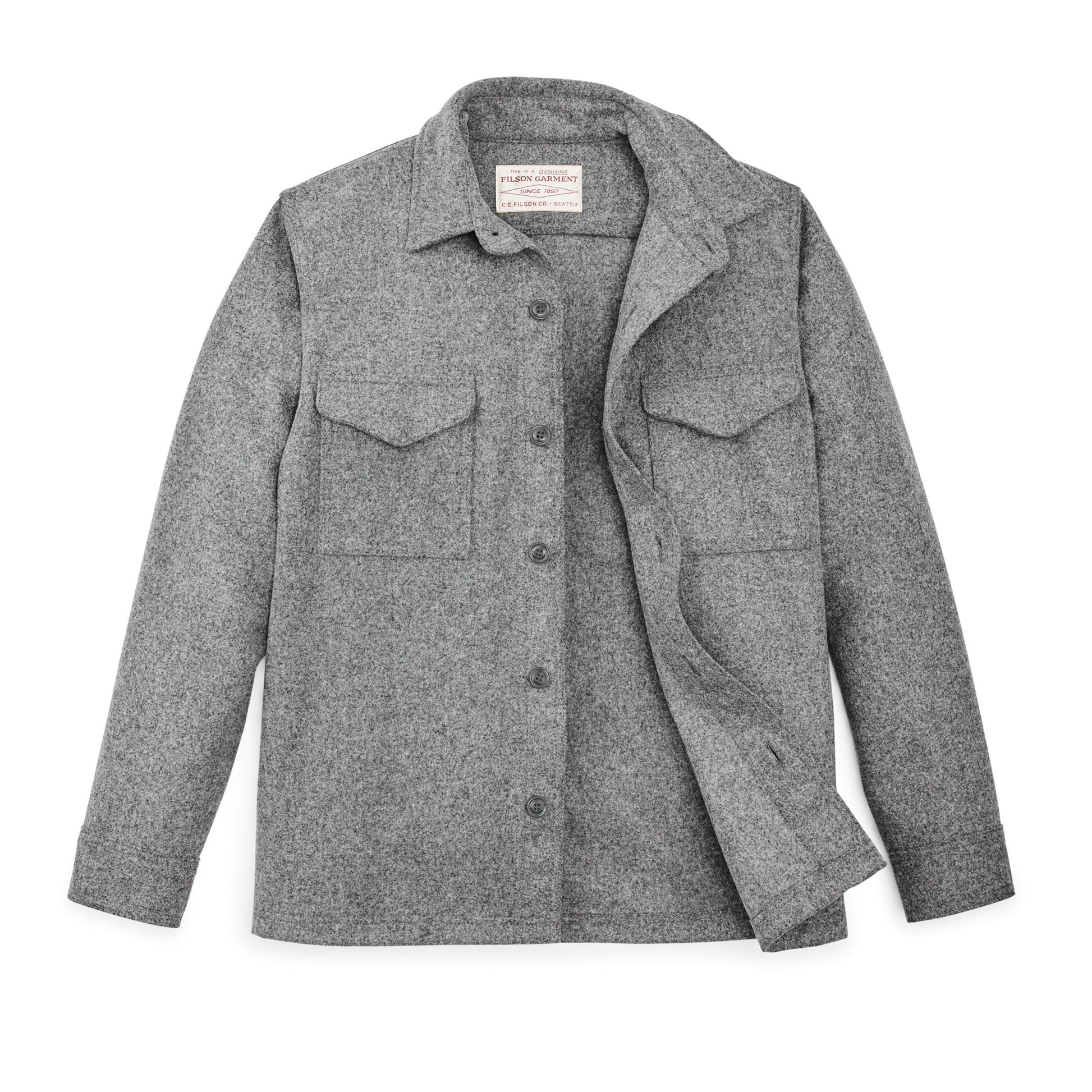 Alternate view of the Filson Wool Jac-shirt - Light Heather Gray